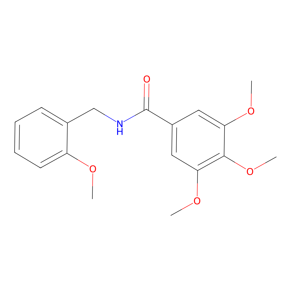 3,4,5-trimethoxy-N-[(2-methoxyphenyl)methyl]benzamide molecular structure, CAS 346704-38-9