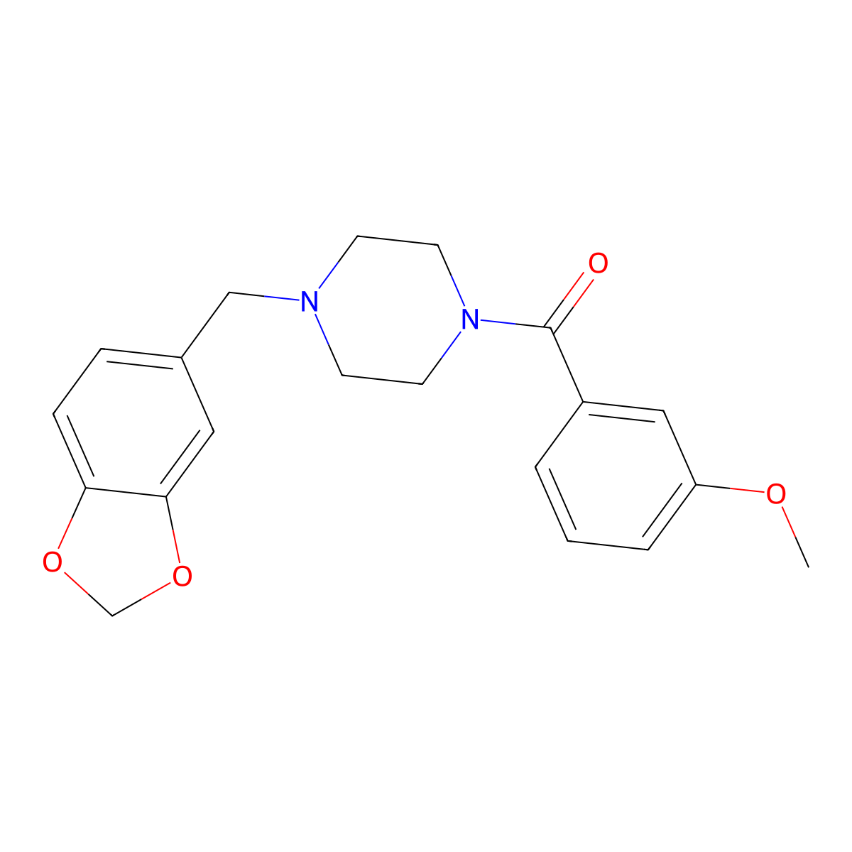 [4-(1,3-Benzodioxol-5-ylmethyl)piperazin-1-yl]-(3-methoxyphenyl)methanone molecular structure, CAS 346704-60-7