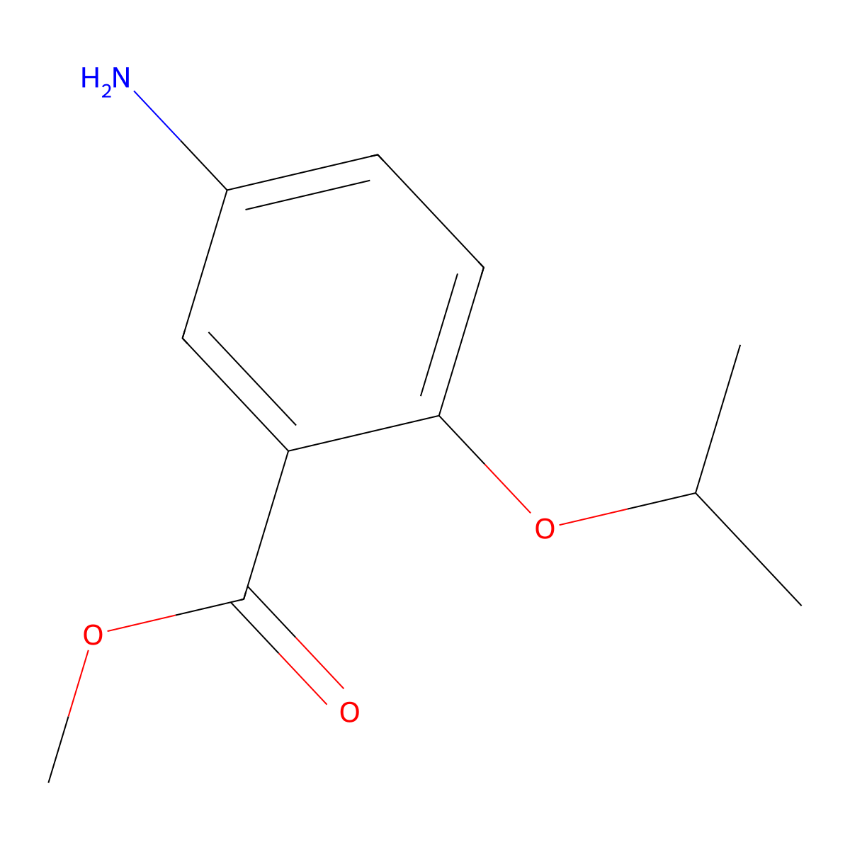 Methyl 5-amino-2-isopropoxybenzoate molecular structure, CAS 346704-80-1