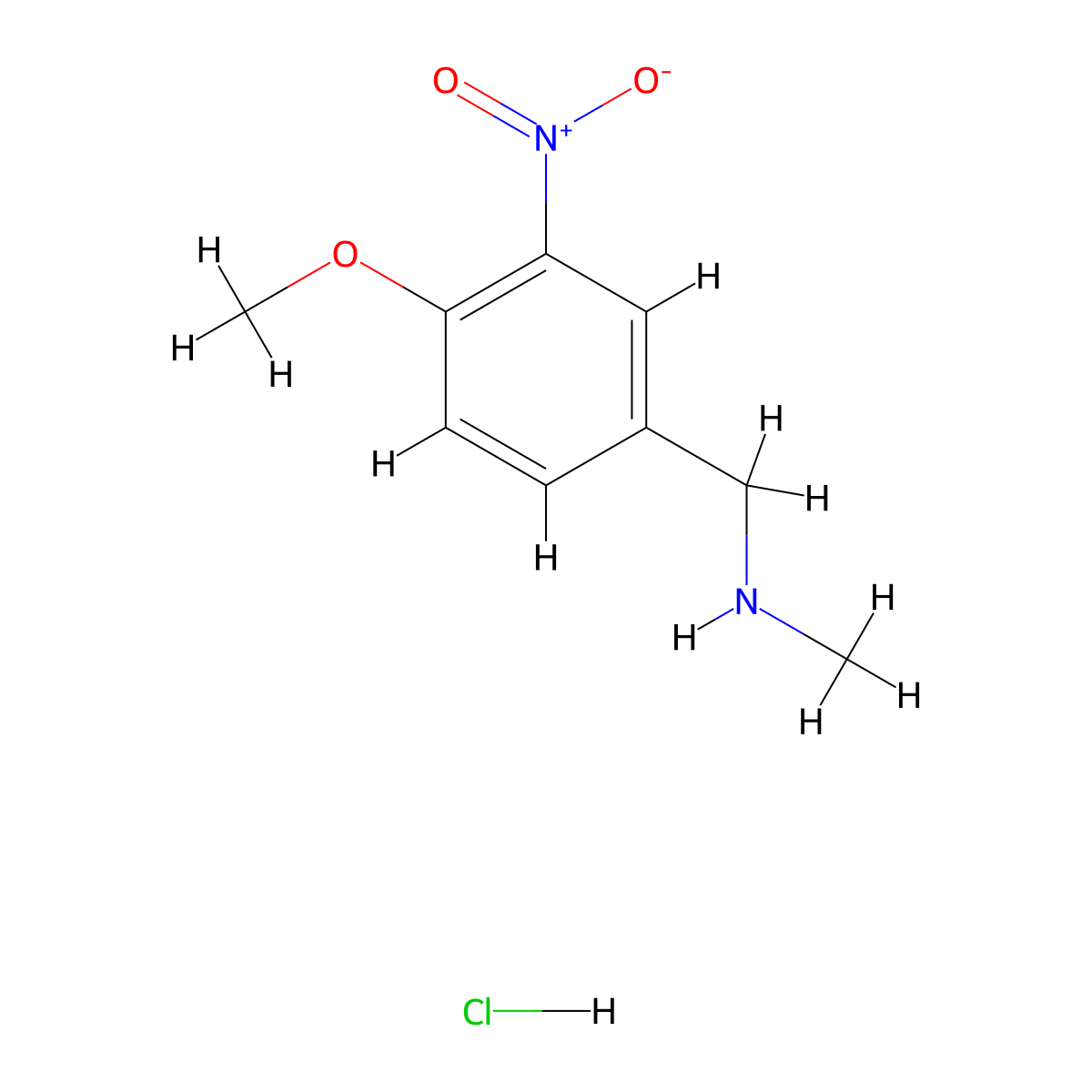 [(4-Methoxy-3-nitrophenyl)methyl](methyl)amine hydrochloride molecular structure, CAS 346705-17-7