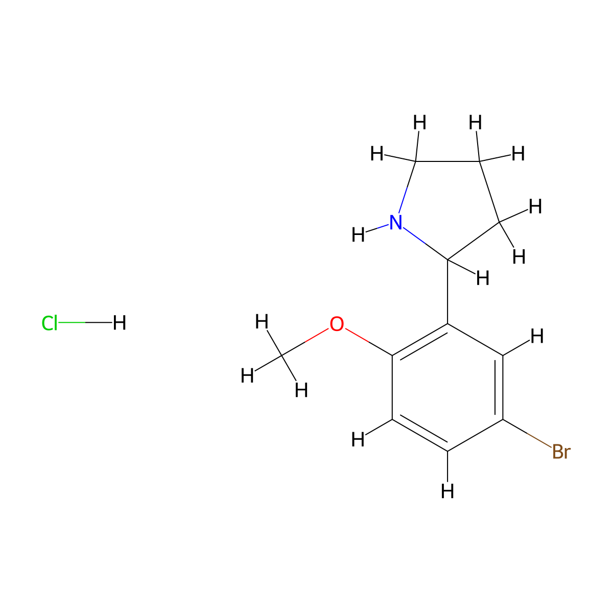2-(5-Bromo-2-methoxyphenyl)pyrrolidine hydrochloride molecular structure, CAS 346705-24-6