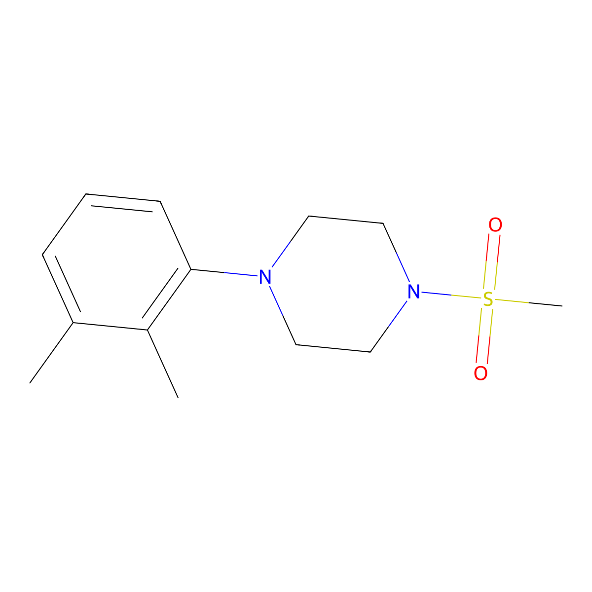 1-(2,3-Dimethylphenyl)-4-methylsulfonylpiperazine molecular structure, CAS 346713-82-4