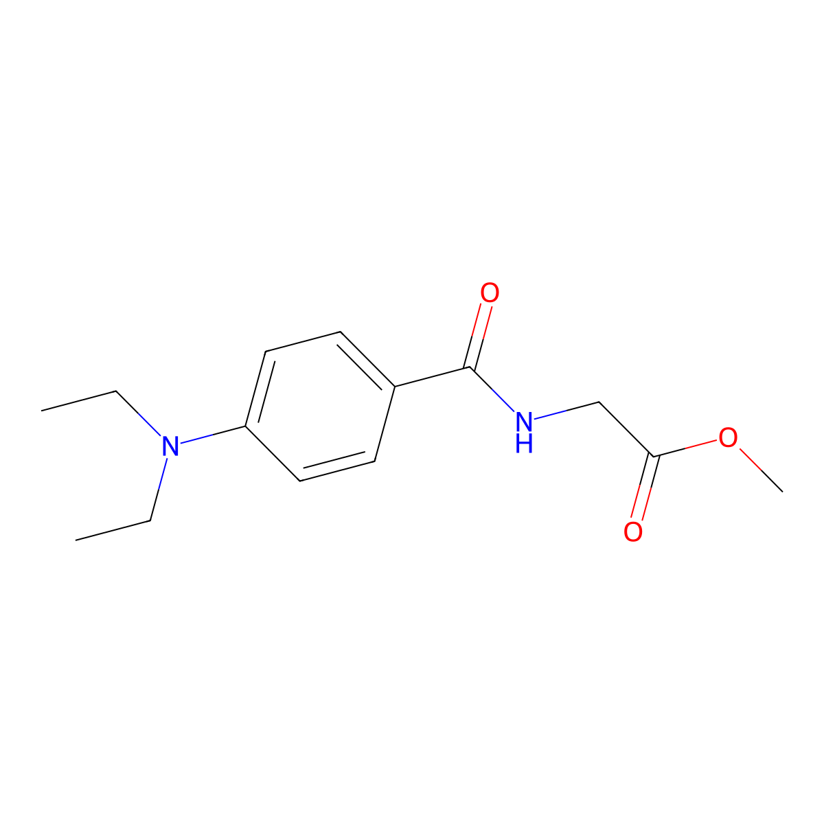Methyl 2-{[4-(diethylamino)phenyl]carbonylamino}acetate molecular structure, CAS 346713-88-0