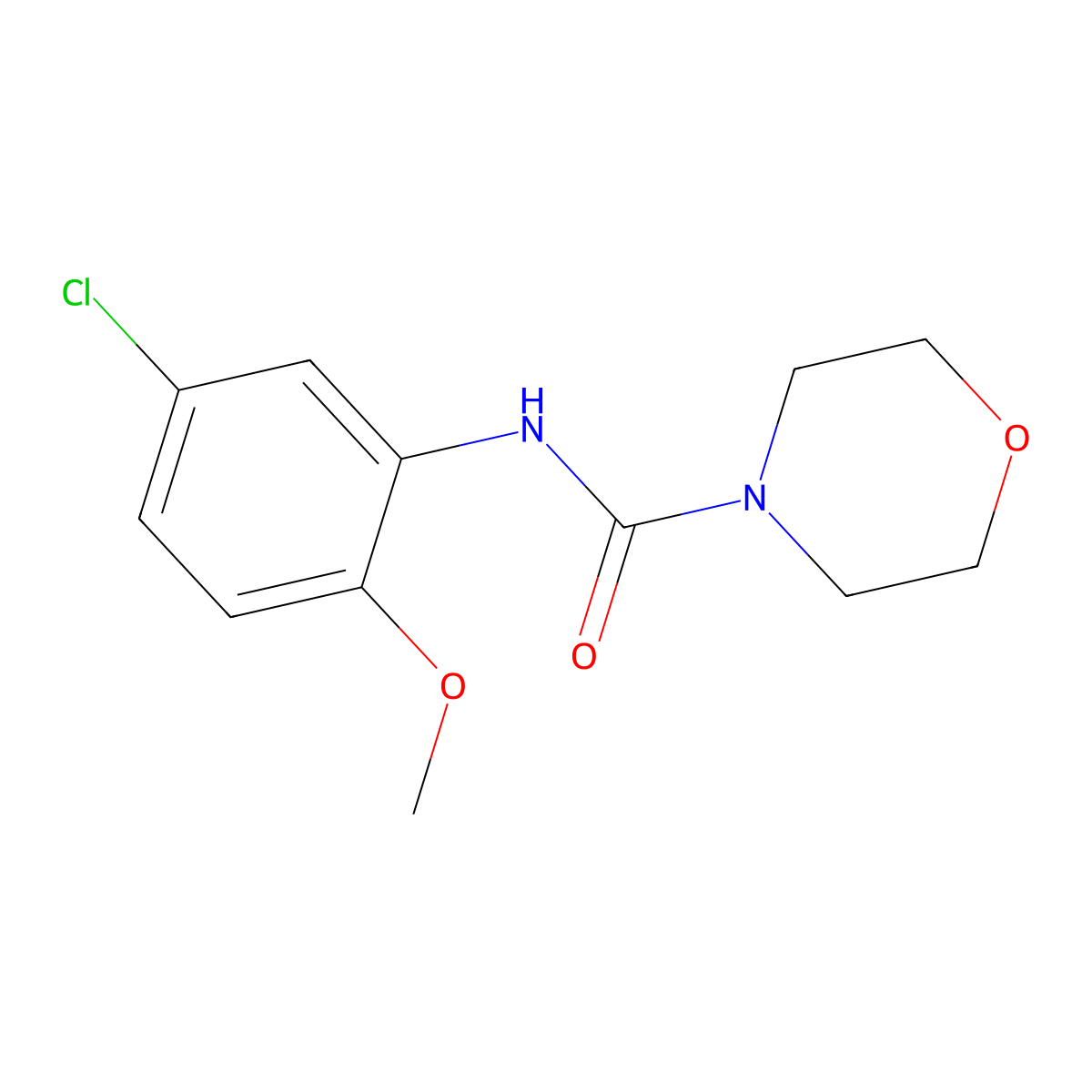 N-(5-chloro-2-methoxyphenyl)morpholine-4-carboxamide molecular structure, CAS 346713-92-6