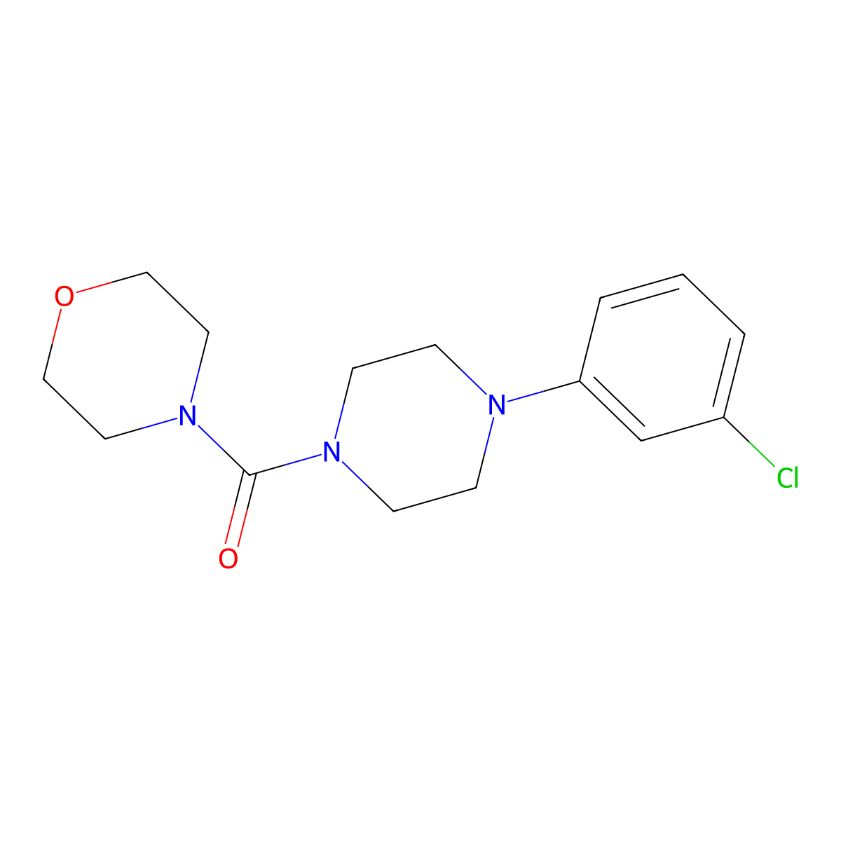 (4-(3-Chlorophenyl)piperazin-1-yl)(morpholino)methanone molecular structure, CAS 346713-93-7