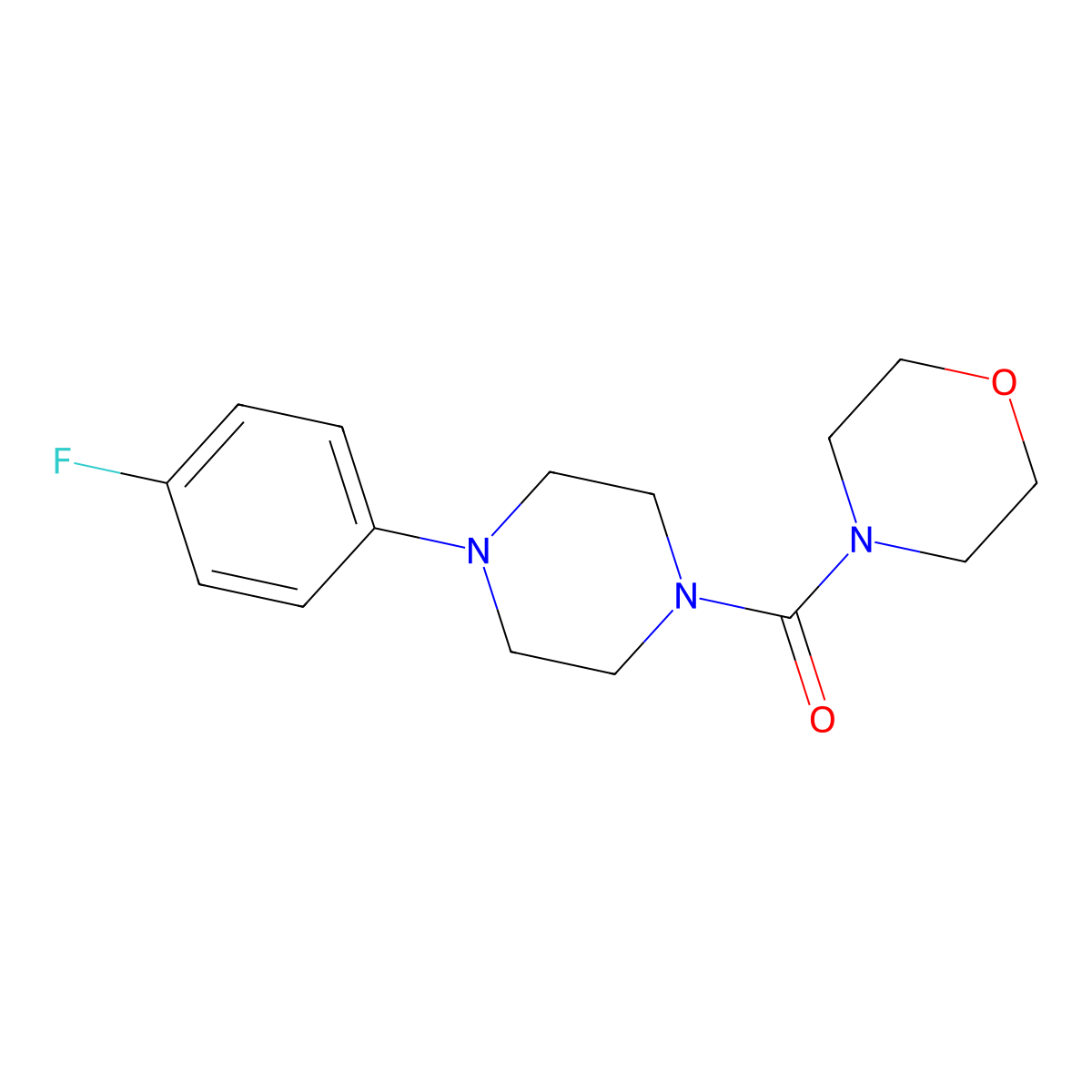 [4-(4-Fluorophenyl)piperazin-1-yl]-morpholin-4-ylmethanone molecular structure, CAS 346713-94-8