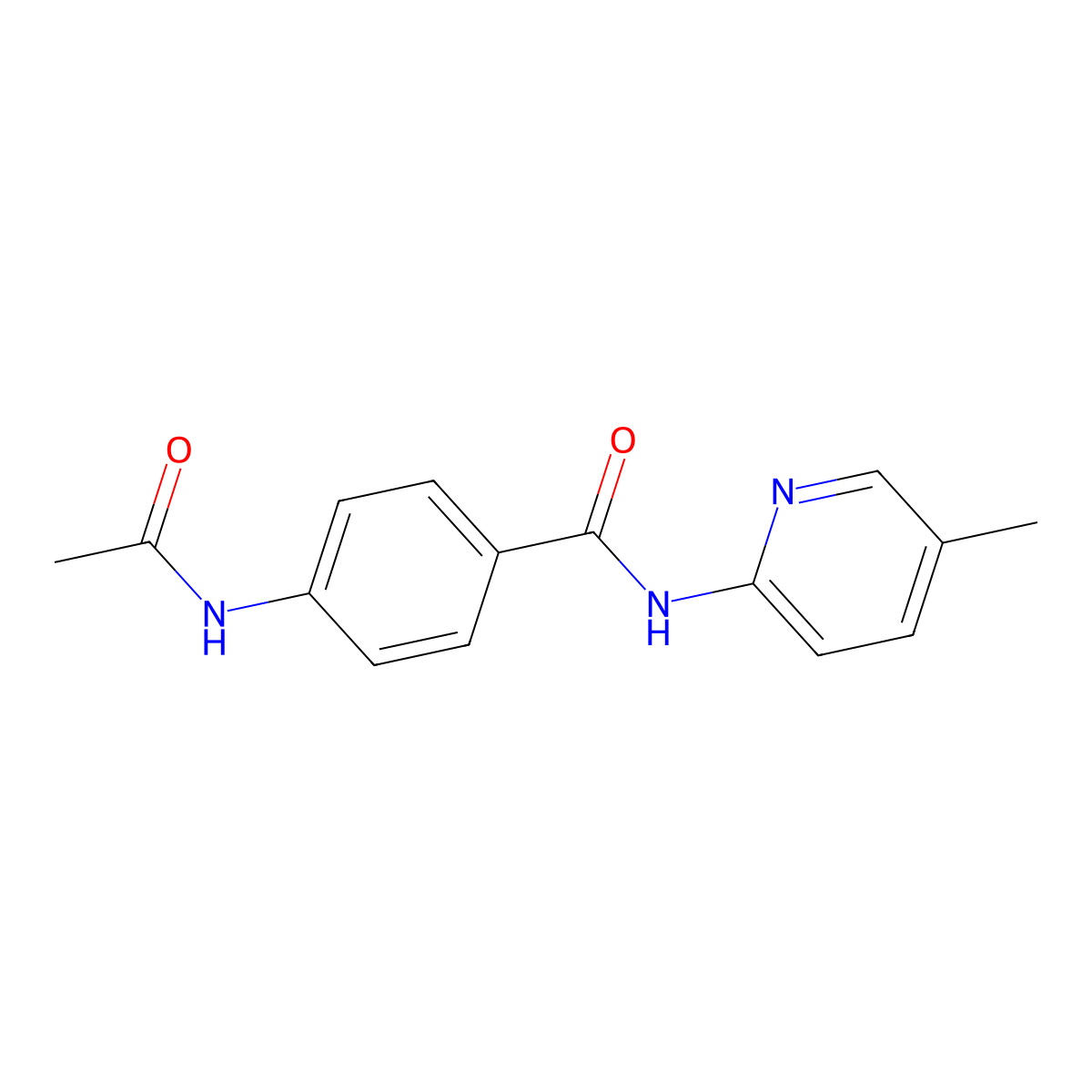 4-acetamido-N-(5-methylpyridin-2-yl)benzamide molecular structure, CAS 346713-97-1