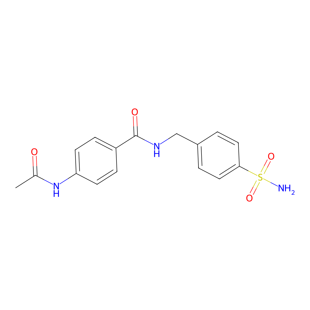 4-acetamido-N-[(4-sulfamoylphenyl)methyl]benzamide molecular structure, CAS 346714-08-7