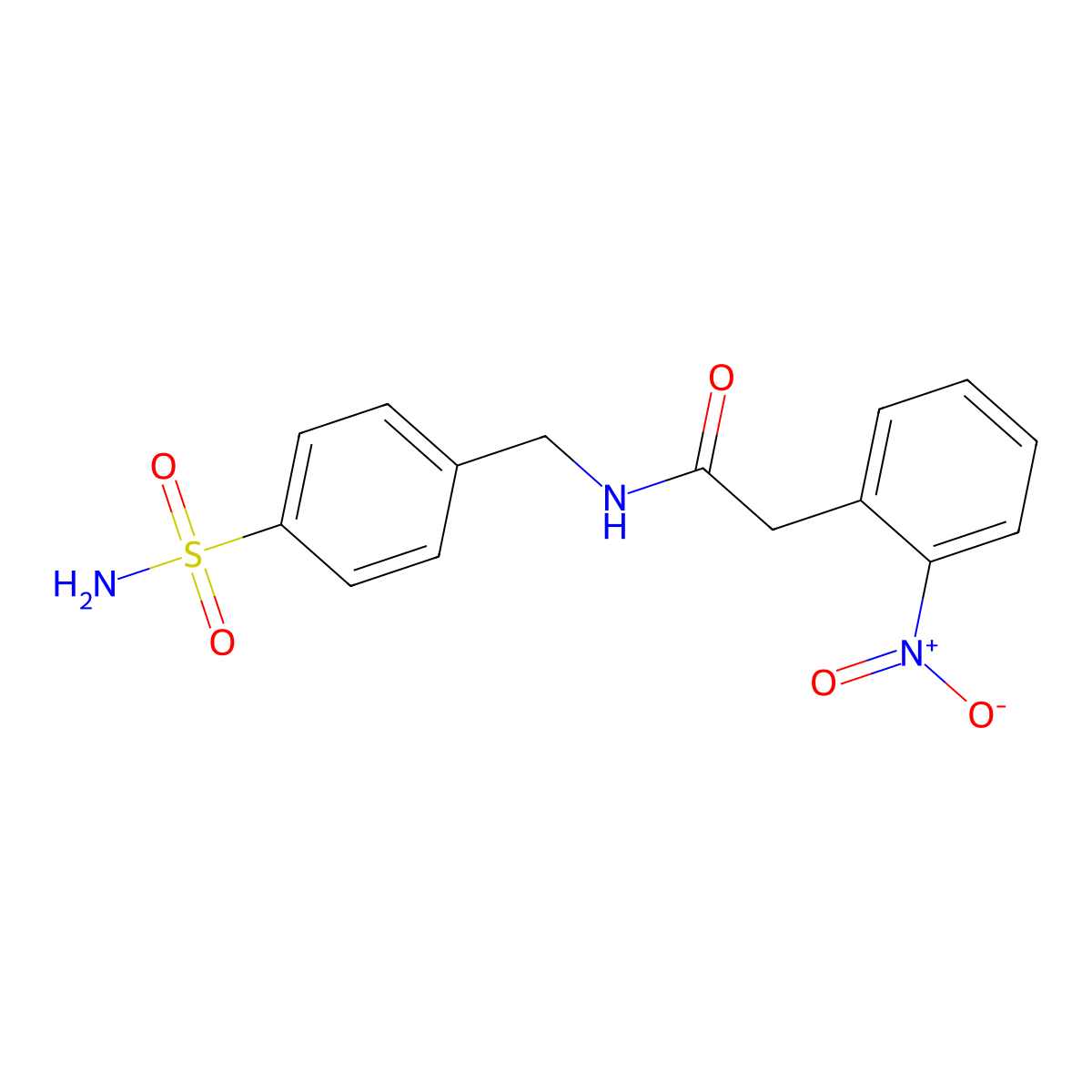 2-(2-nitrophenyl)-N-[(4-sulfamoylphenyl)methyl]acetamide molecular structure, CAS 346714-09-8