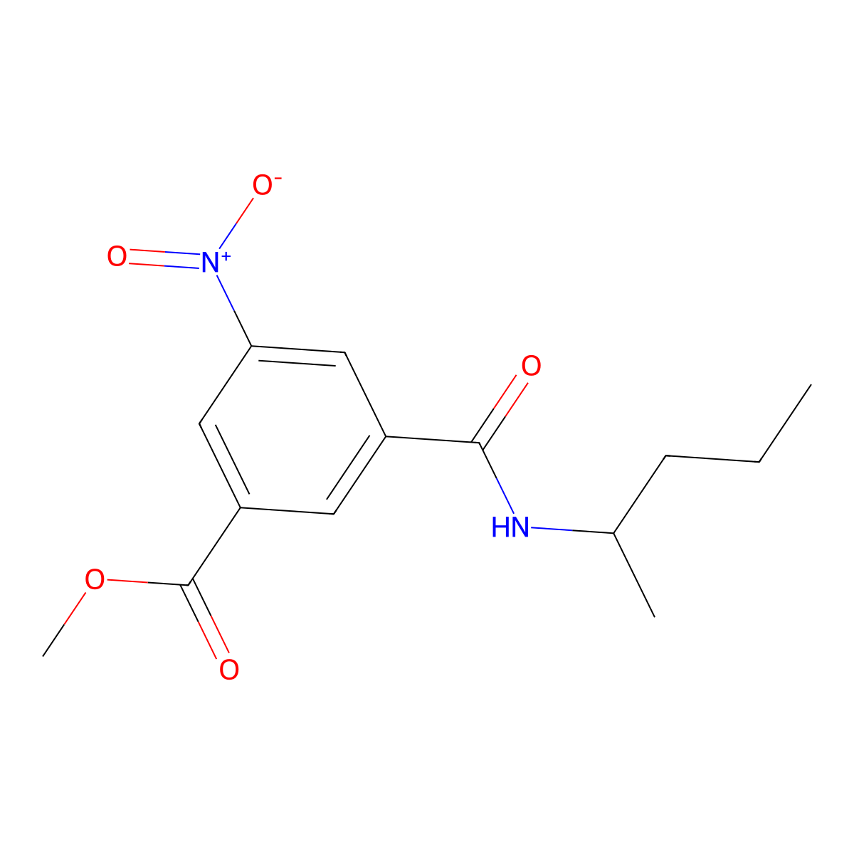 Methyl 3-nitro-5-(pentan-2-ylcarbamoyl)benzoate molecular structure, CAS 346714-10-1