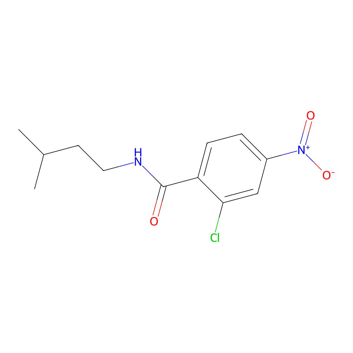 2-chloro-N-(3-methylbutyl)-4-nitrobenzamide molecular structure, CAS 346714-14-5