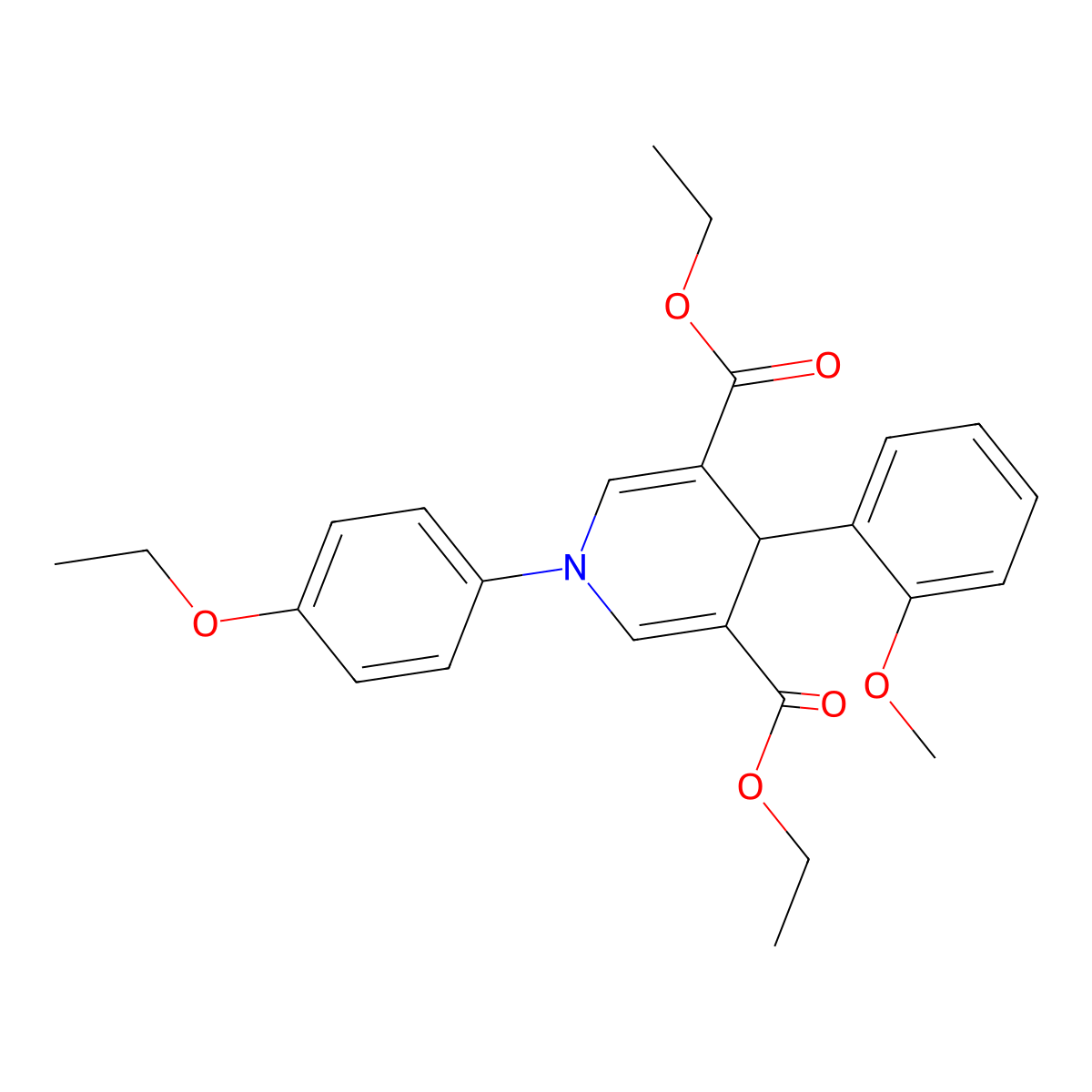 Diethyl 1-(4-ethoxyphenyl)-4-(2-methoxyphenyl)-1,4-dihydropyridine-3,5-dicarboxylate molecular structure, CAS 346714-27-0
