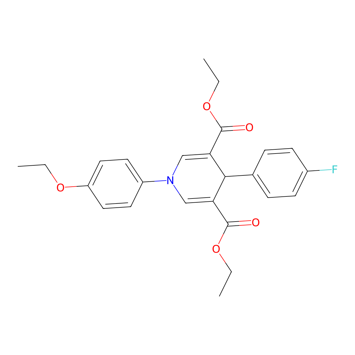 Diethyl 1-(4-ethoxyphenyl)-4-(4-fluorophenyl)-1,4-dihydropyridine-3,5-dicarboxylate molecular structure, CAS 346714-64-5