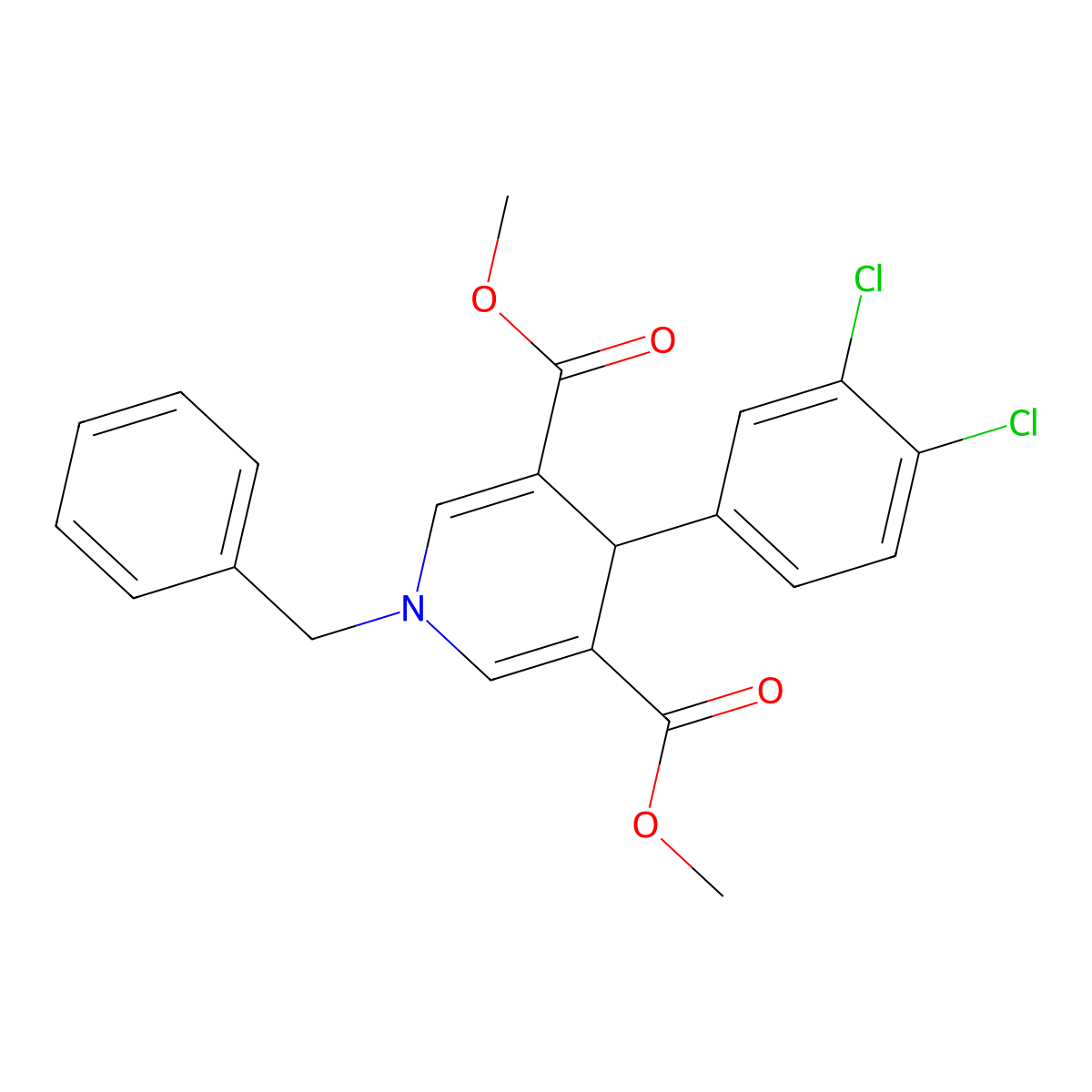 Dimethyl 1-benzyl-4-(3,4-dichlorophenyl)-1,4-dihydropyridine-3,5-dicarboxylate molecular structure, CAS 346714-66-7