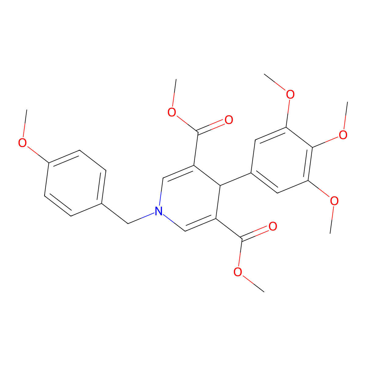 Dimethyl 1-(4-methoxybenzyl)-4-(3,4,5-trimethoxyphenyl)-1,4-dihydropyridine-3,5-dicarboxylate molecular structure, CAS 346714-70-3