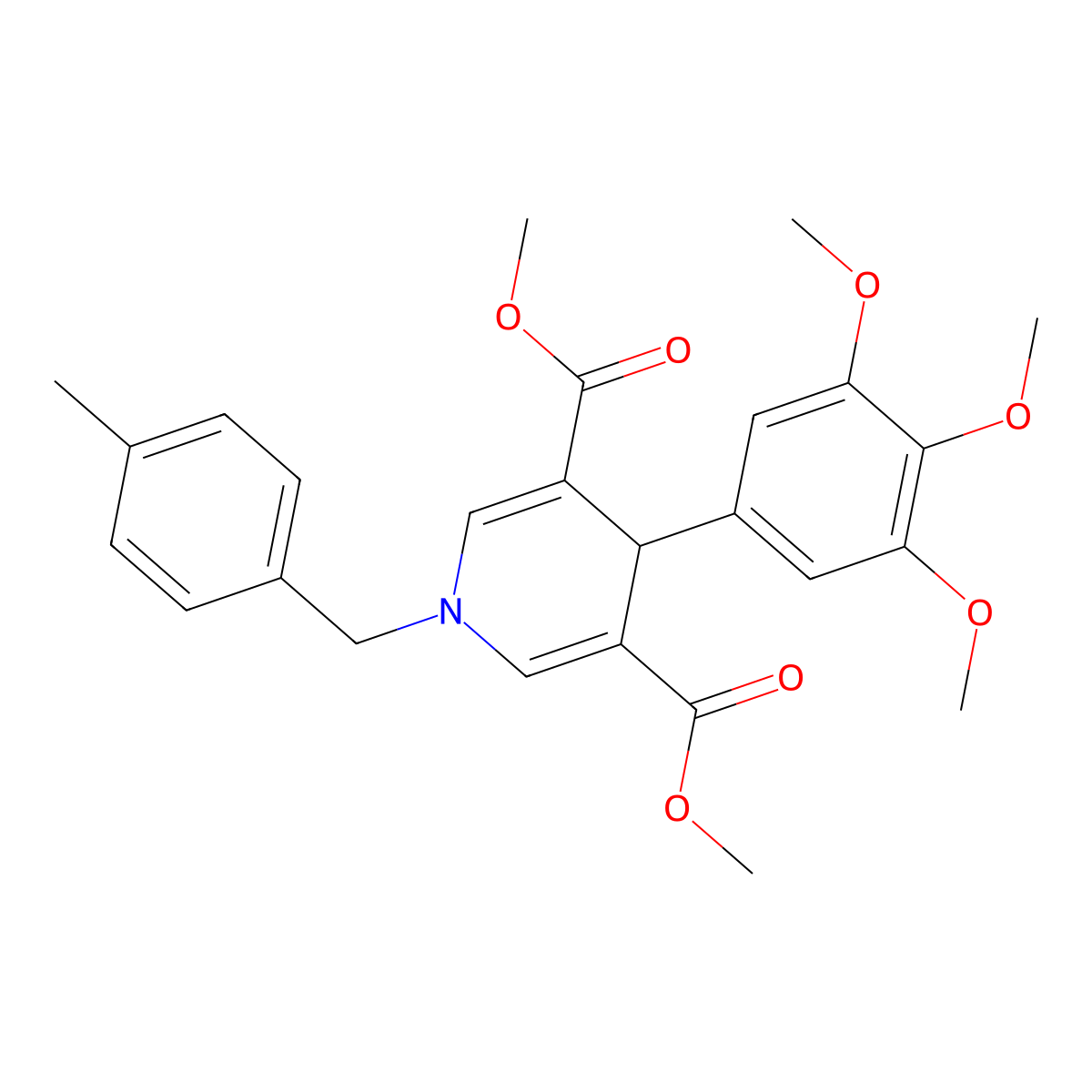 1-[(4-methylphenyl)methyl]-4-(3,4,5-trimethoxyphenyl)-4H-pyridine-3,5-dicarboxylic acid dimethyl ester molecular structure, CAS 346714-77-0