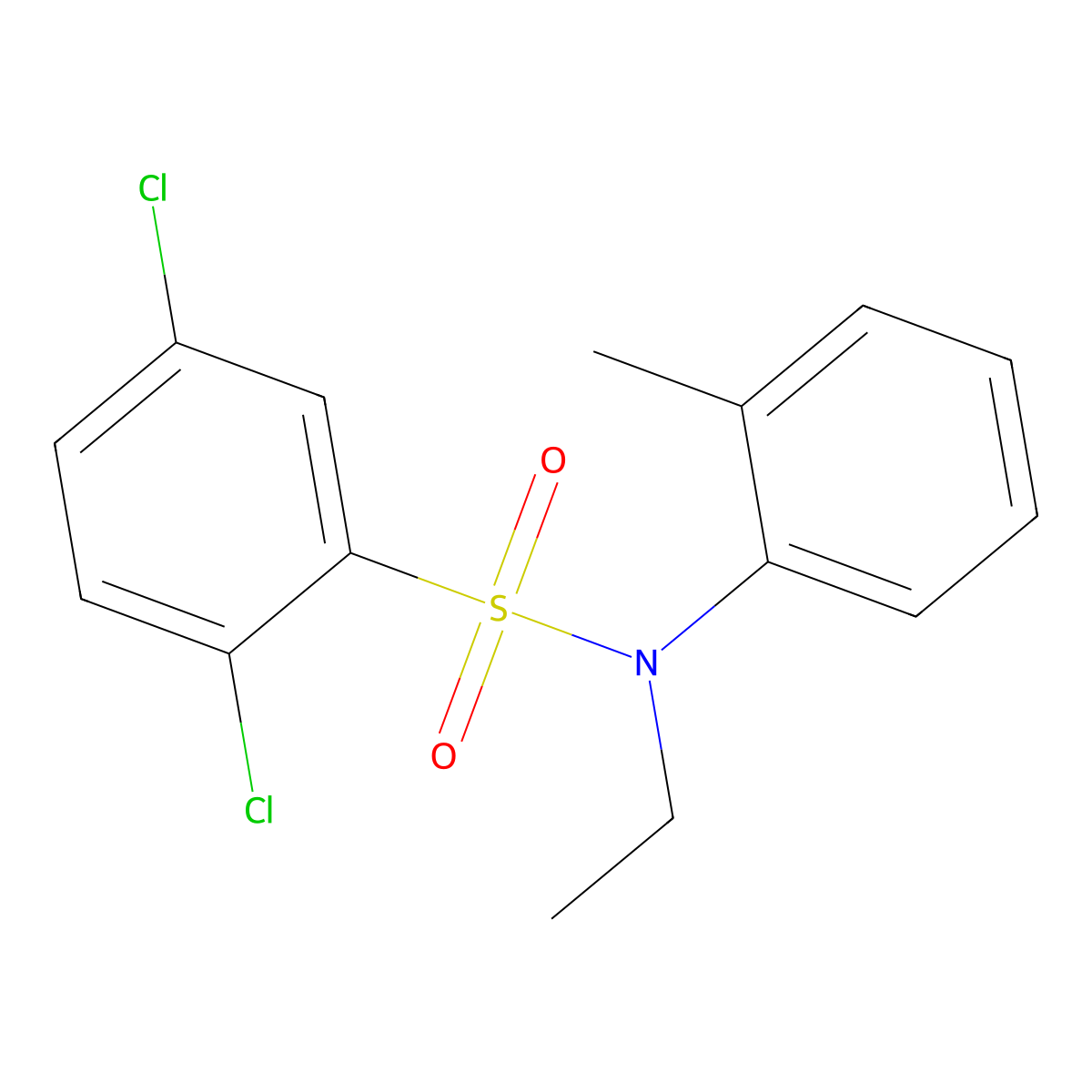 2,5-dichloro-N-ethyl-N-(2-methylphenyl)benzenesulfonamide molecular structure, CAS 346715-10-4