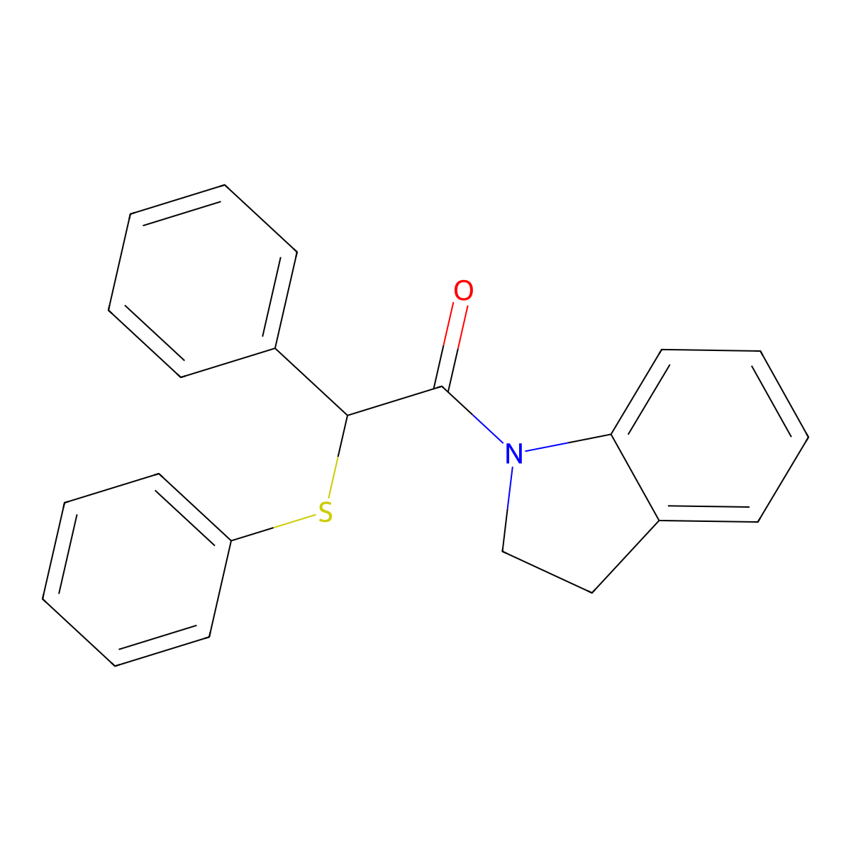 1-[Phenyl(phenylthio)acetyl]indoline molecular structure, CAS 346715-23-9