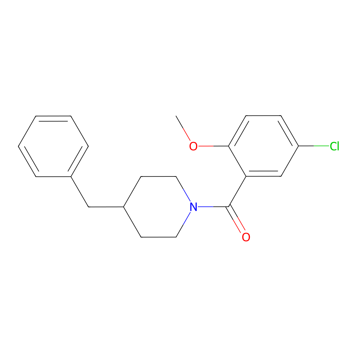 (4-Benzylpiperidin-1-yl)(5-chloro-2-methoxyphenyl)methanone molecular structure, CAS 346715-26-2