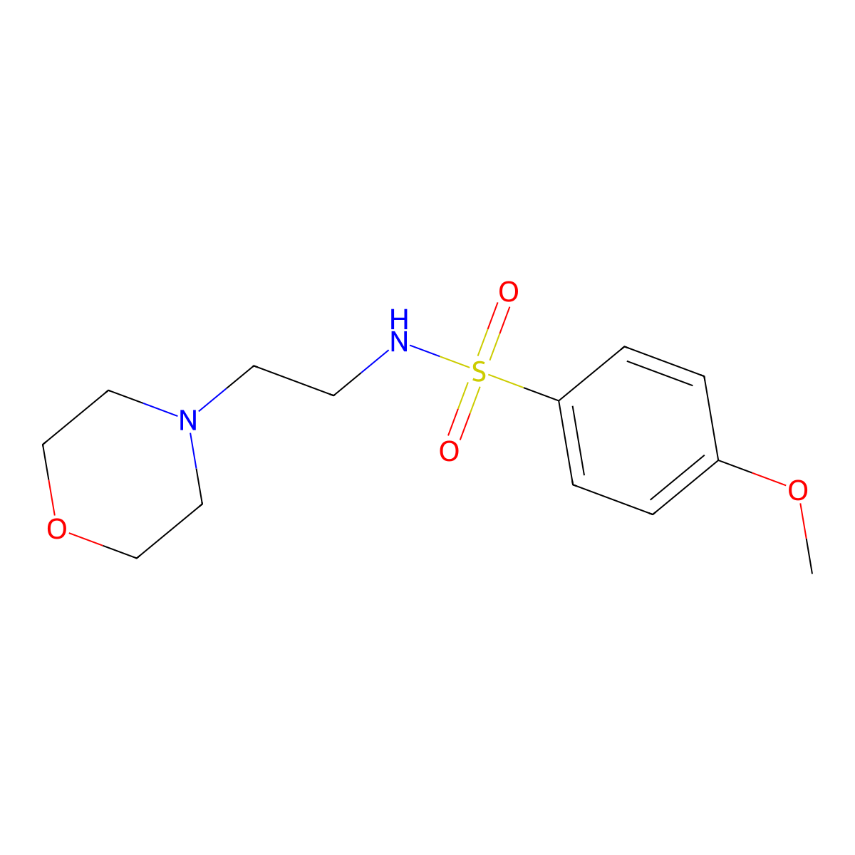 4-methoxy-N-(2-morpholin-4-ylethyl)benzenesulfonamide molecular structure, CAS 346715-27-3