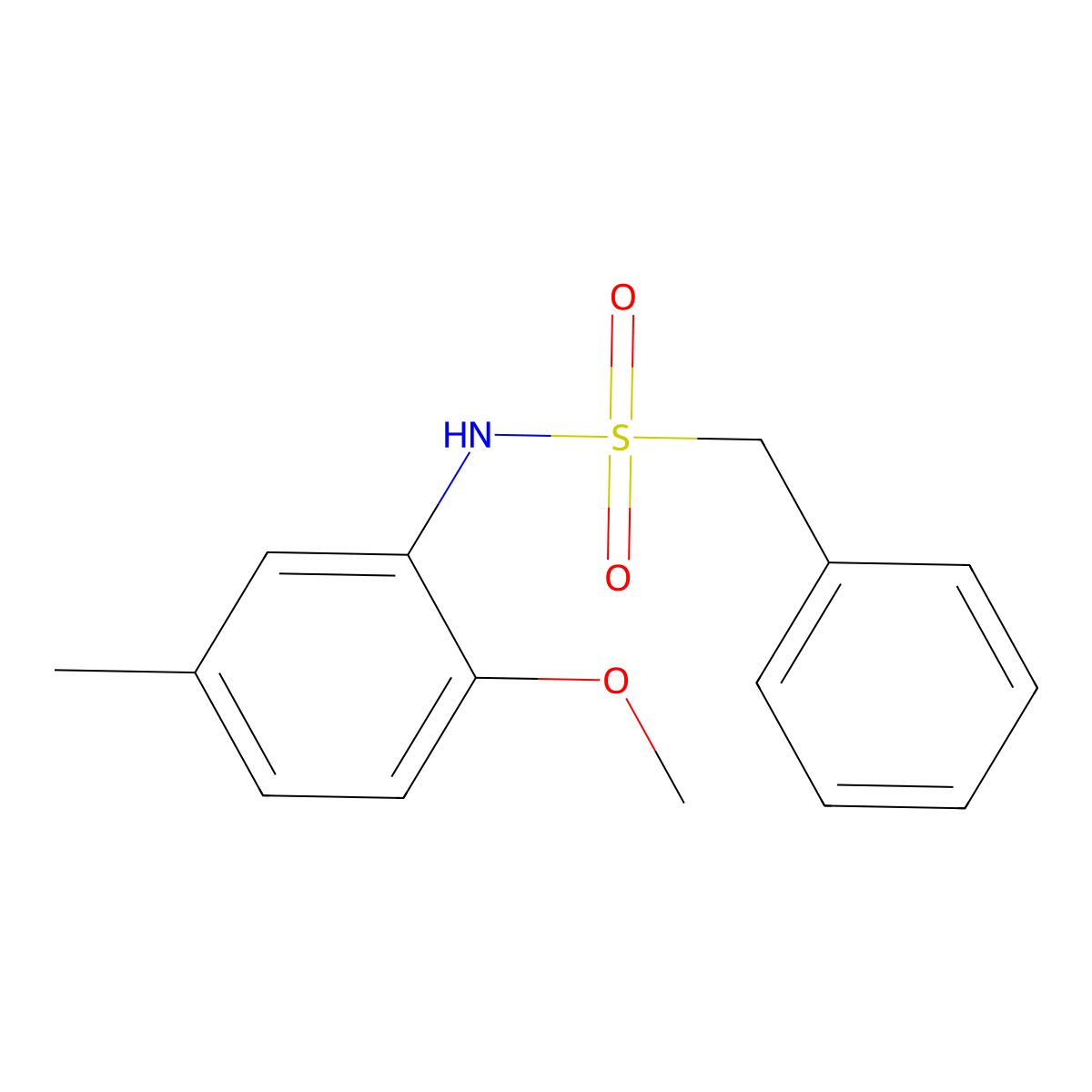 N-(2-methoxy-5-methylphenyl)-1-phenylmethanesulfonamide molecular structure, CAS 346715-37-5