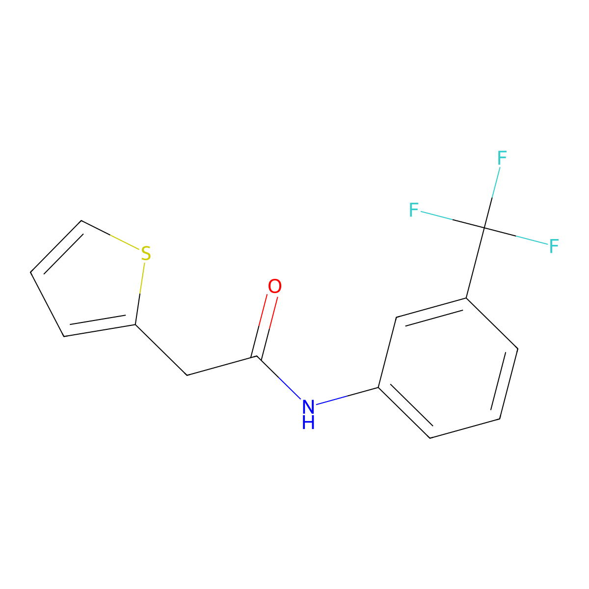 2-(2-thienyl)-N-[3-(trifluoromethyl)phenyl]acetamide molecular structure, CAS 346715-45-5