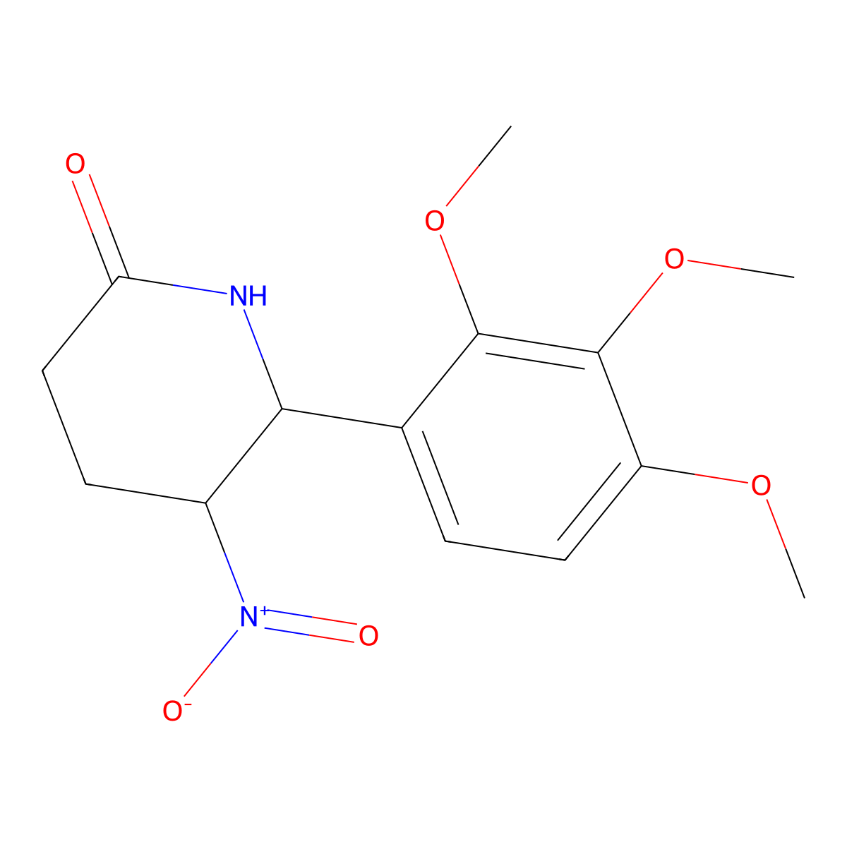 5-Nitro-6-(2,3,4-trimethoxyphenyl)piperidin-2-one molecular structure, CAS 346715-64-8