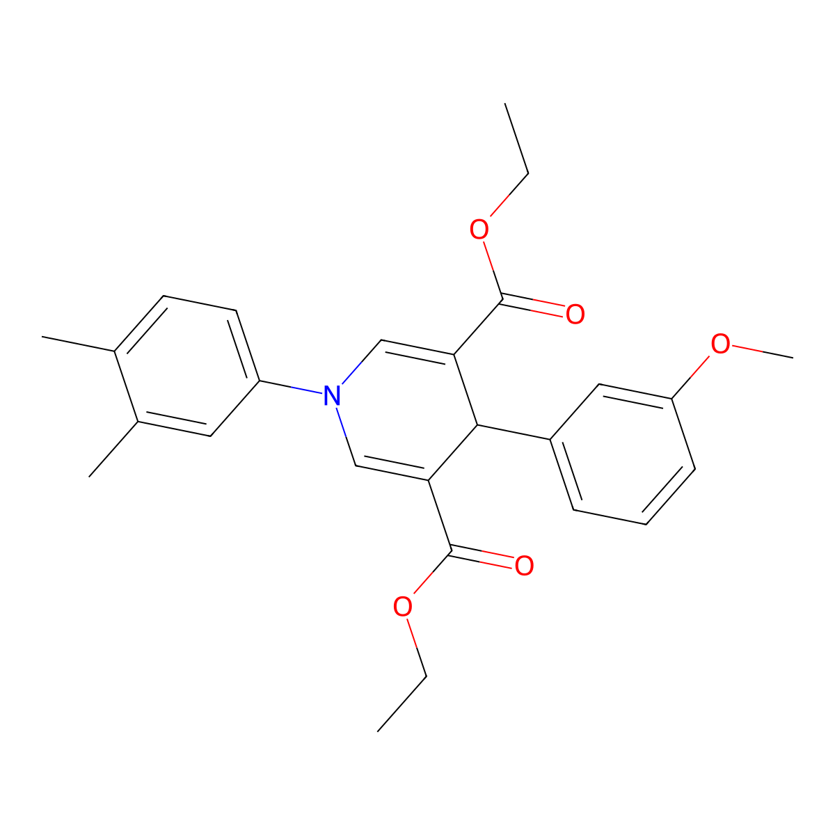 Diethyl 1-(3,4-dimethylphenyl)-4-(3-methoxyphenyl)-1,4-dihydropyridine-3,5-dicarboxylate molecular structure, CAS 346715-67-1