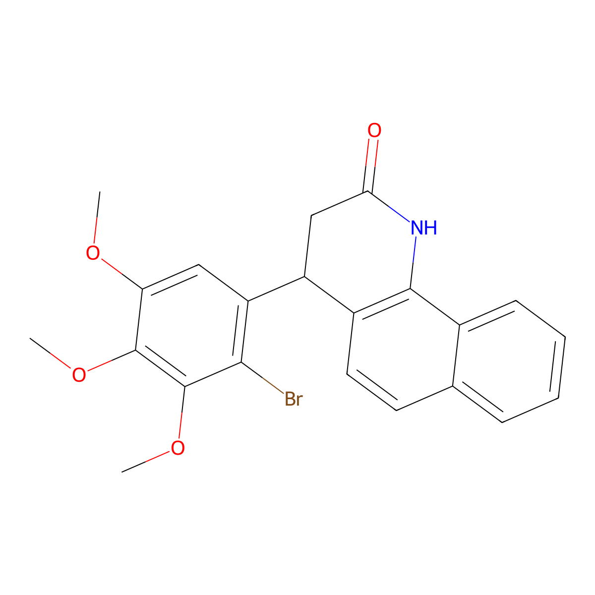 4-(2-bromo-3,4,5-trimethoxyphenyl)-3,4-dihydrobenzo[h]quinolin-2(1H)-one molecular structure, CAS 346716-05-0