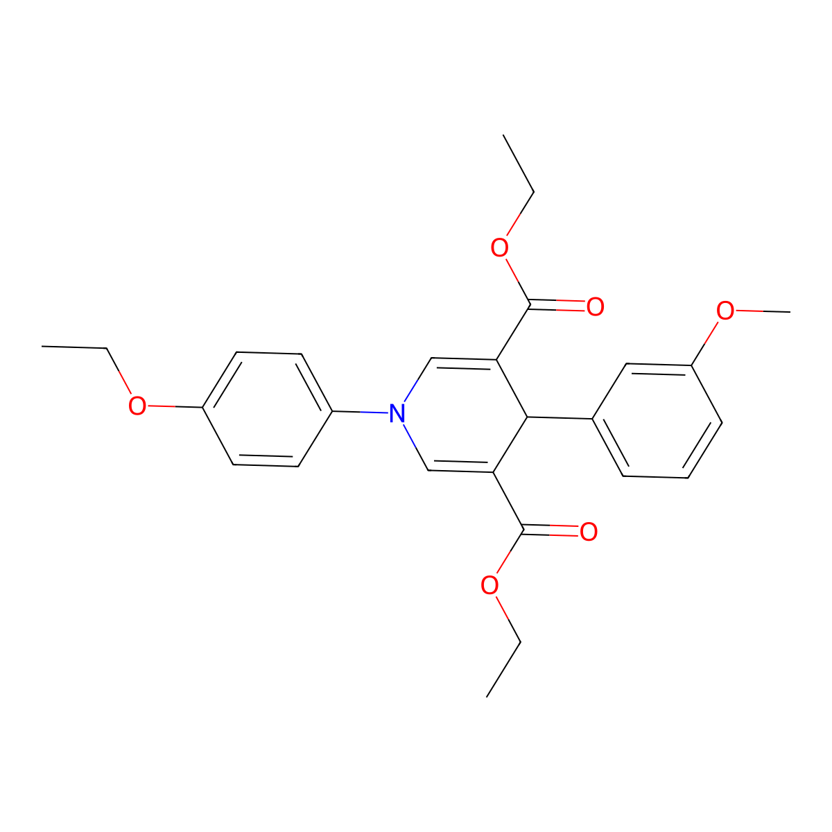 Diethyl 1-(4-ethoxyphenyl)-4-(3-methoxyphenyl)-1,4-dihydropyridine-3,5-dicarboxylate molecular structure, CAS 346716-08-3