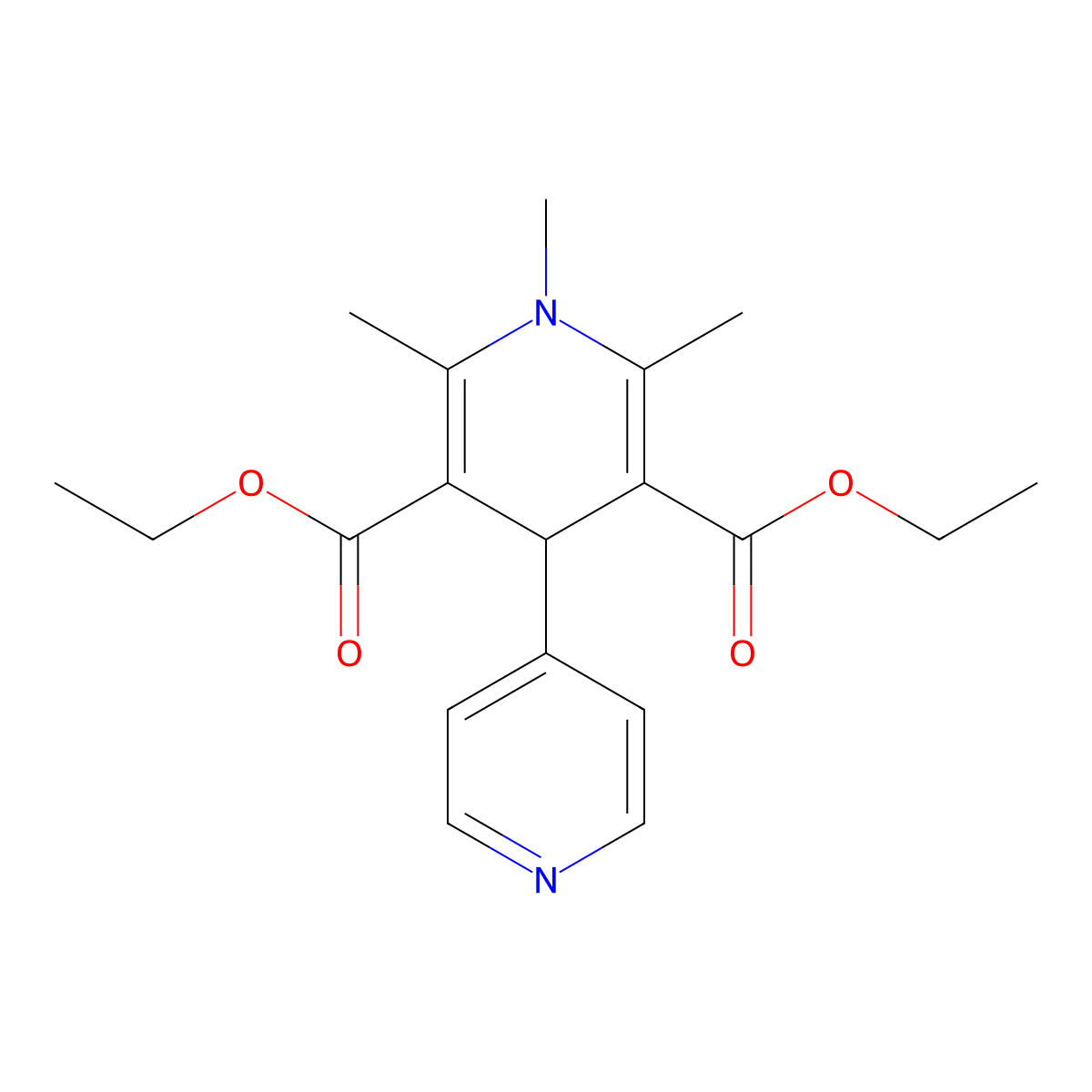 Diethyl 1,2,6-trimethyl-1,4-dihydro-4,4'-bipyridine-3,5-dicarboxylate molecular structure, CAS 346716-74-3
