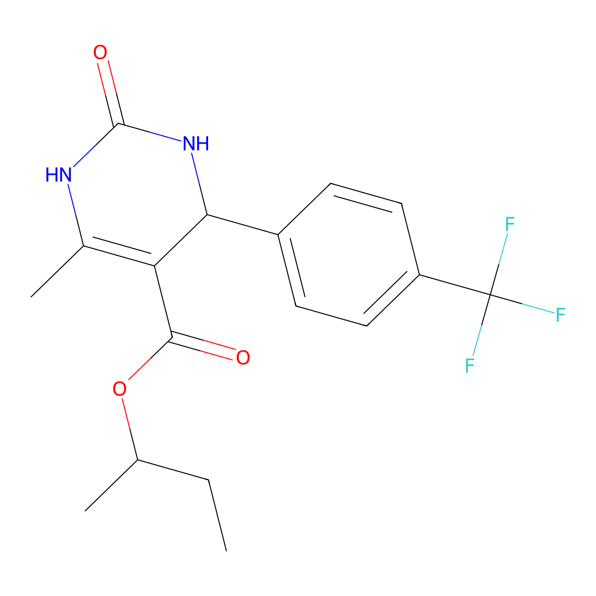 Butan-2-yl 6-methyl-2-oxo-4-[4-(trifluoromethyl)phenyl]-1,2,3,4-tetrahydropyrimidine-5-carboxylate molecular structure, CAS 346716-76-5