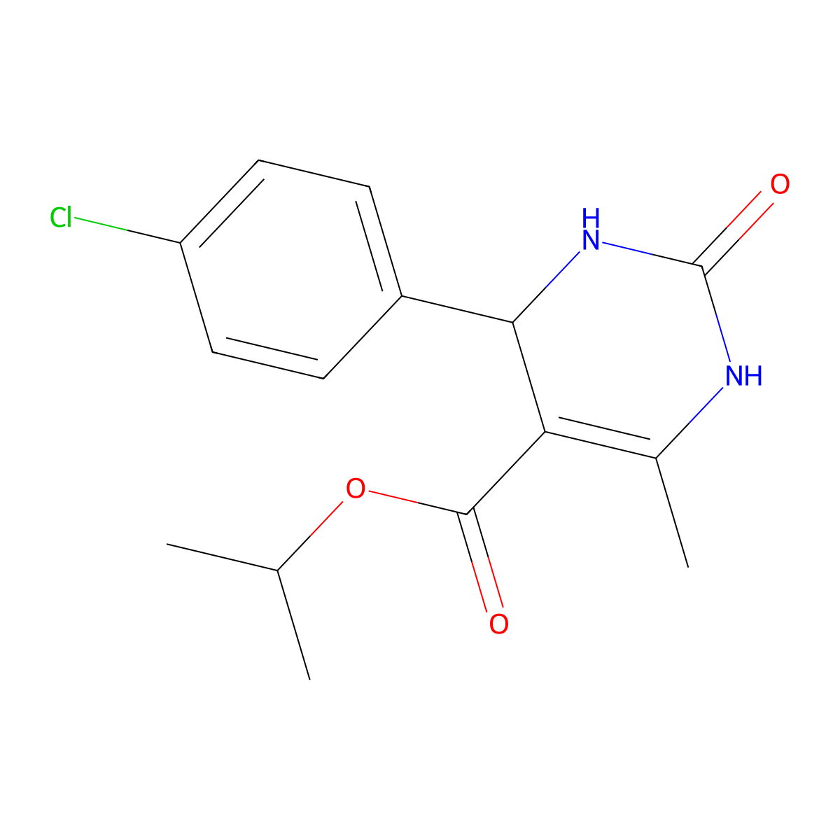 Propan-2-yl 4-(4-chlorophenyl)-6-methyl-2-oxo-1,2,3,4-tetrahydropyrimidine-5-carboxylate molecular structure, CAS 346716-88-9