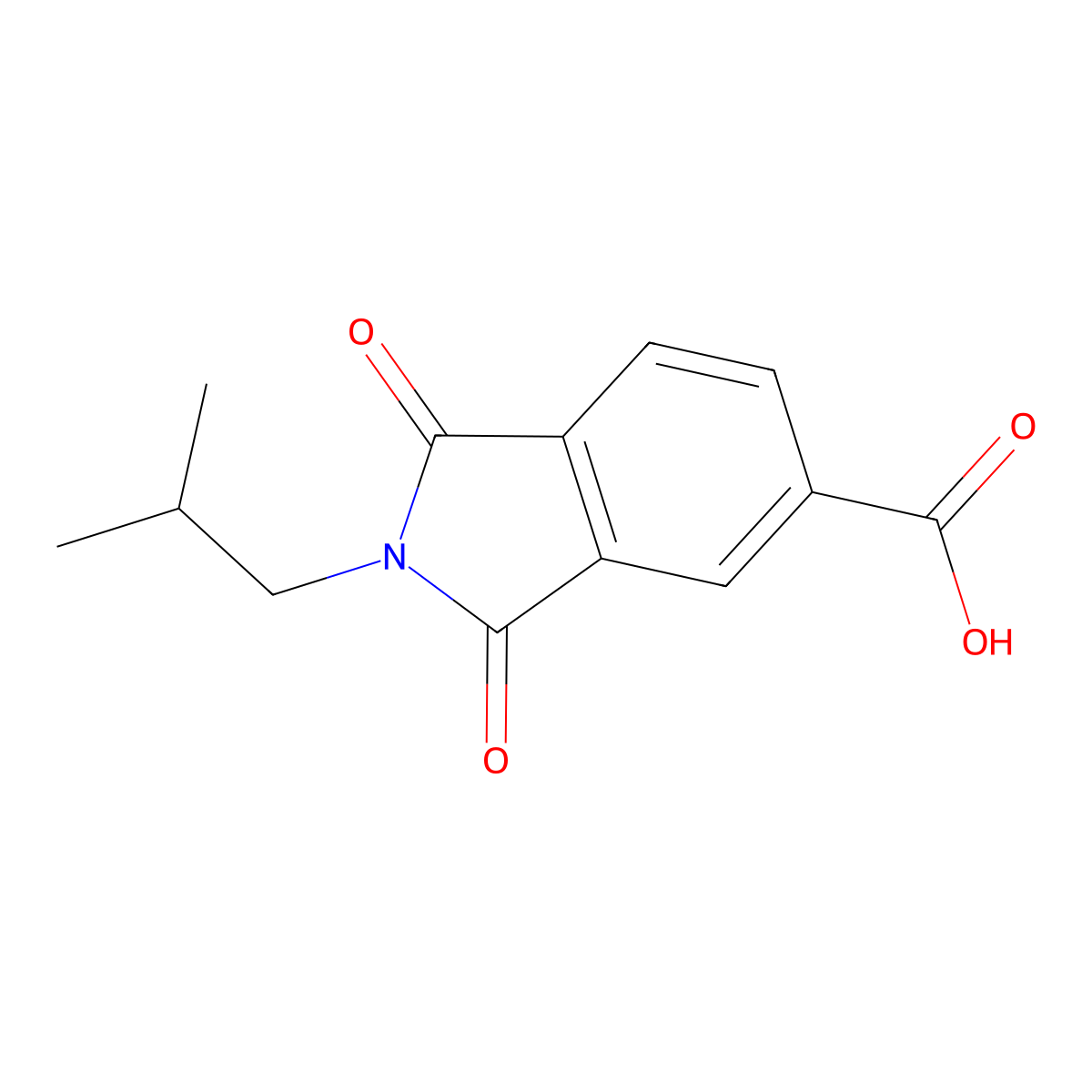 2-Isobutyl-1,3-dioxo-5-isoindolinecarboxylic acid molecular structure, CAS 346716-89-0