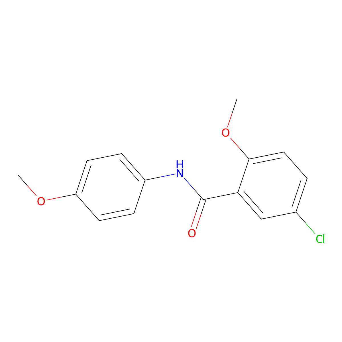 5-Chloro-2-methoxy-N-(4-methoxyphenyl)benzamide molecular structure, CAS 346716-90-3