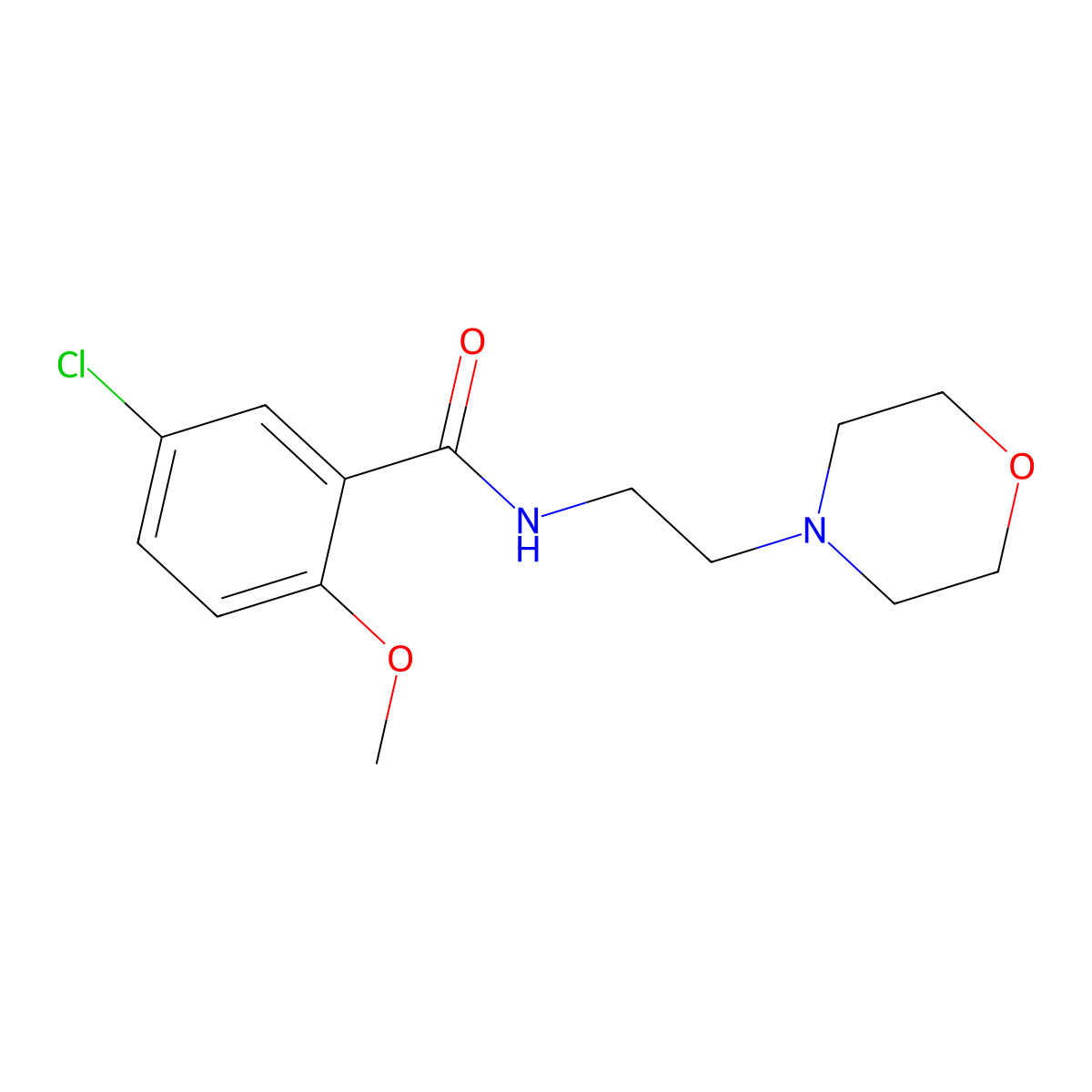 5-Chloro-2-methoxy-N-(2-(4-morpholinyl)ethyl)benzamide molecular structure, CAS 346716-91-4