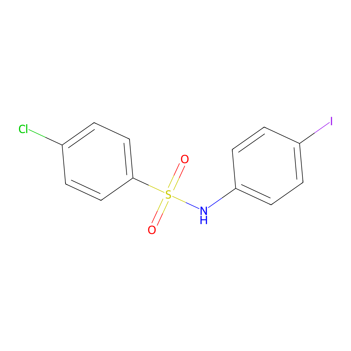 4-chloro-N-(4-iodophenyl)benzenesulfonamide molecular structure, CAS 346718-87-4