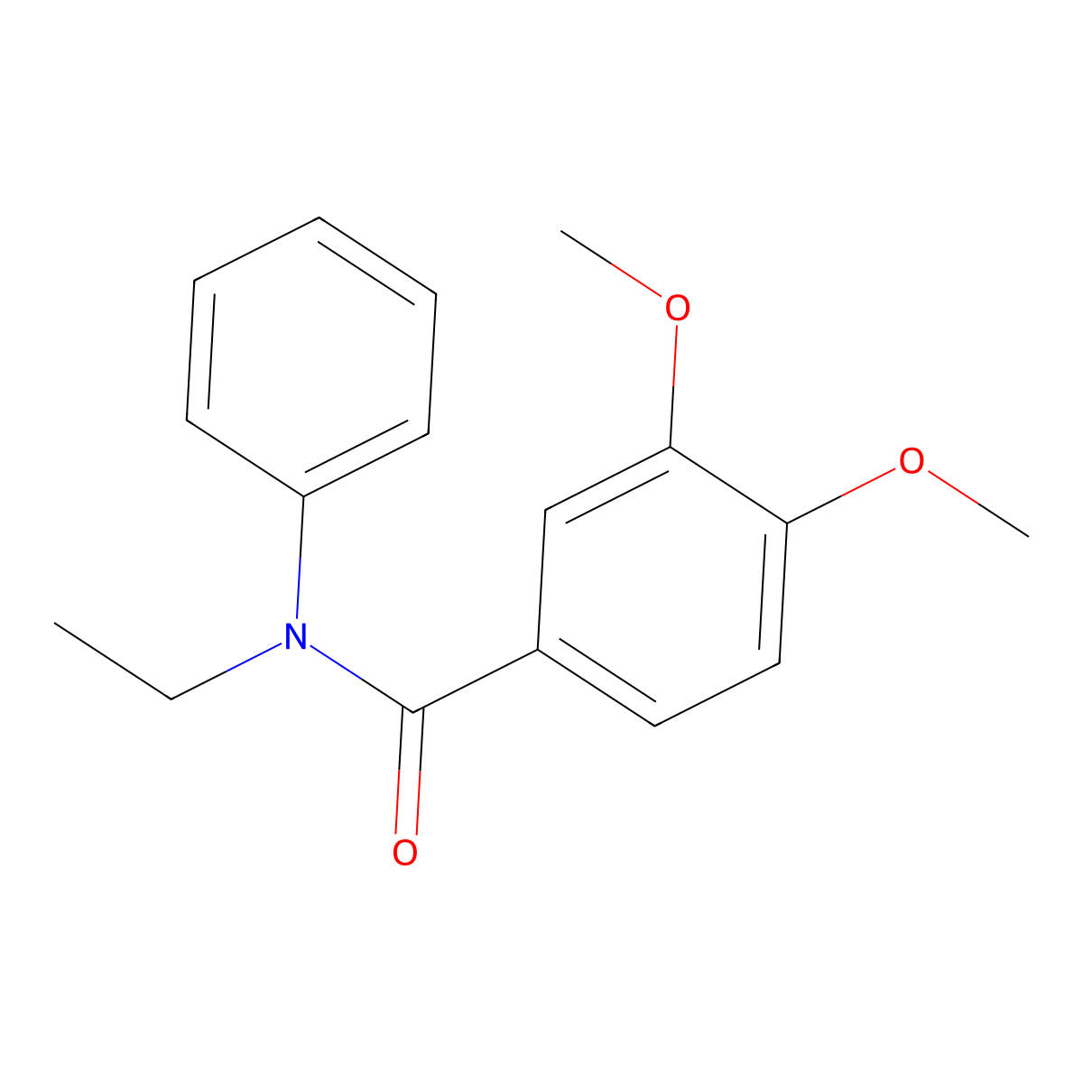 N-ethyl-3,4-dimethoxy-N-phenylbenzamide molecular structure, CAS 346718-92-1