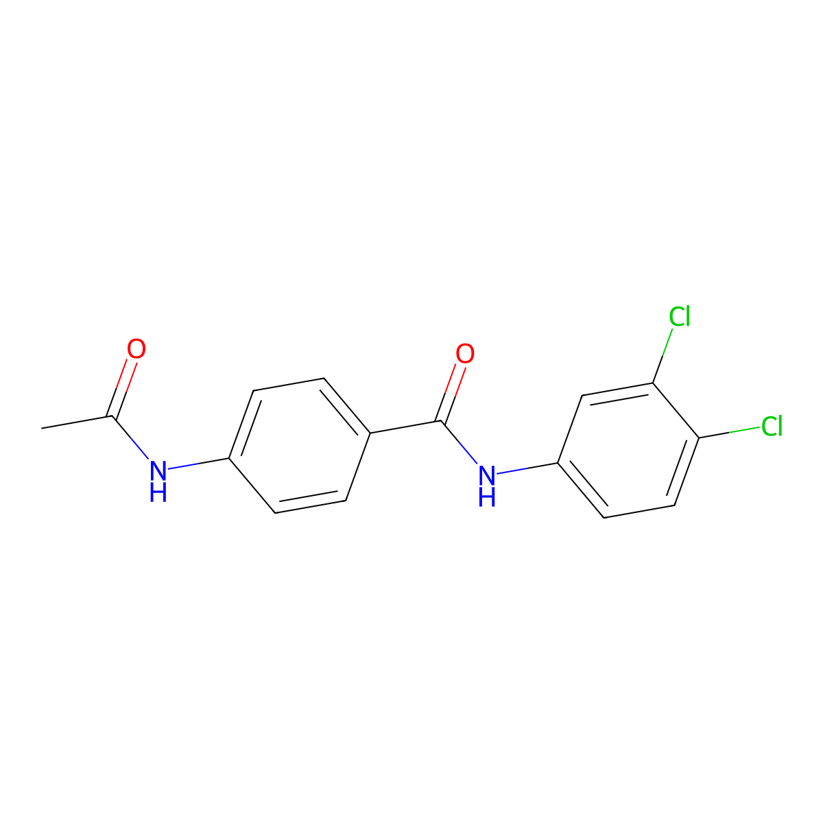 4-(acetylamino)-N-(3,4-dichlorophenyl)benzamide molecular structure, CAS 346719-11-7