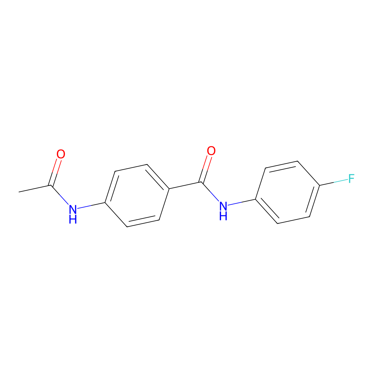 4-acetamido-N-(4-fluorophenyl)benzamide molecular structure, CAS 346719-13-9
