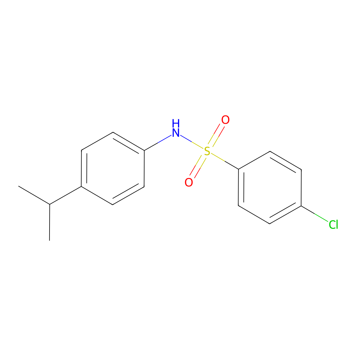4-chloro-N-(4-propan-2-ylphenyl)benzenesulfonamide molecular structure, CAS 346719-17-3