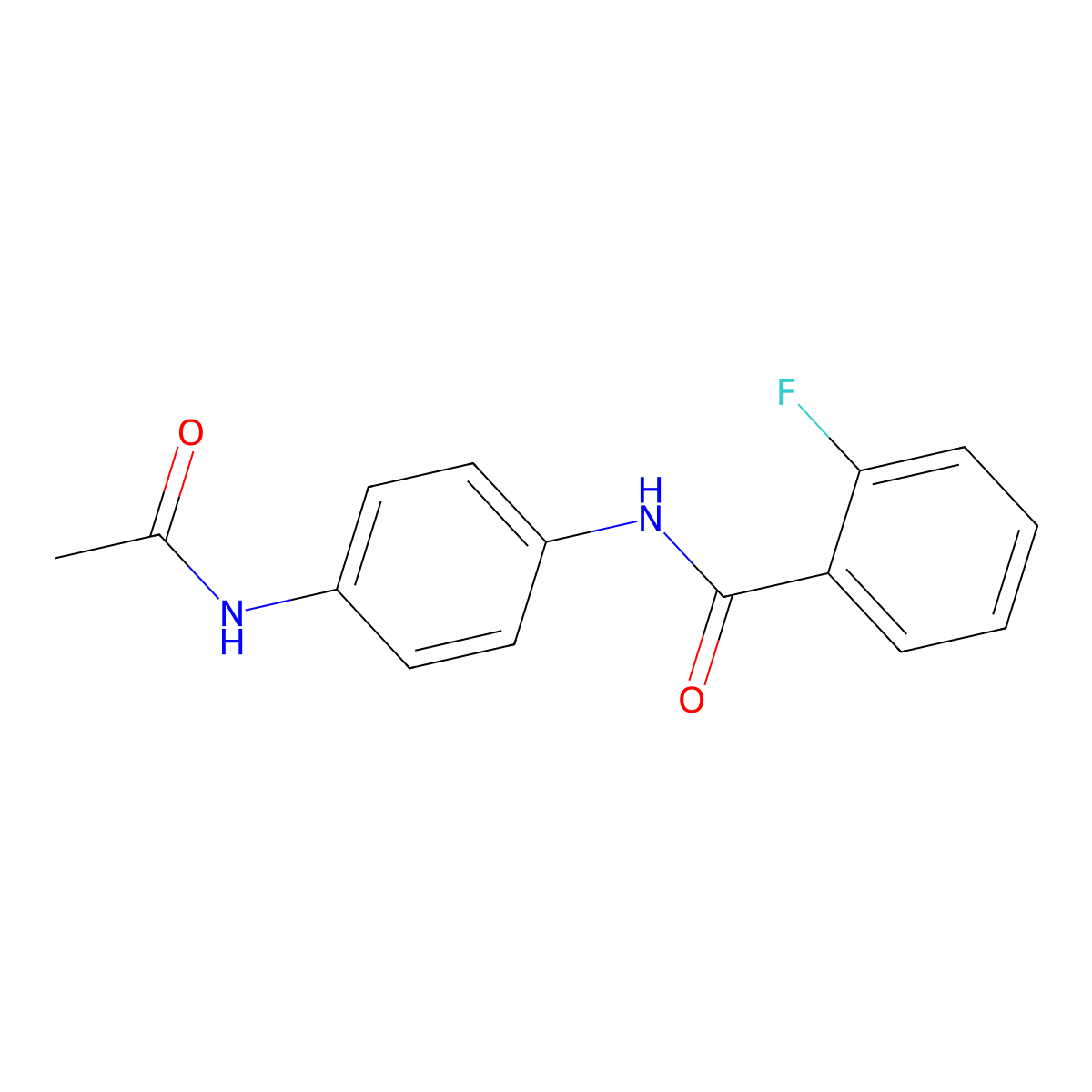N-(4-acetamidophenyl)-2-fluorobenzamide molecular structure, CAS 346719-18-4