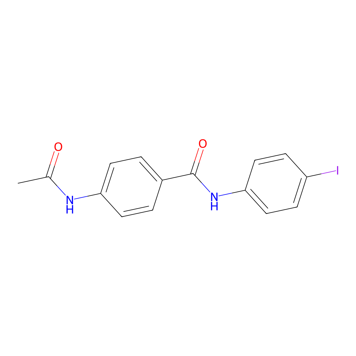 4-(acetylamino)-N-(4-iodophenyl)benzamide molecular structure, CAS 346719-22-0