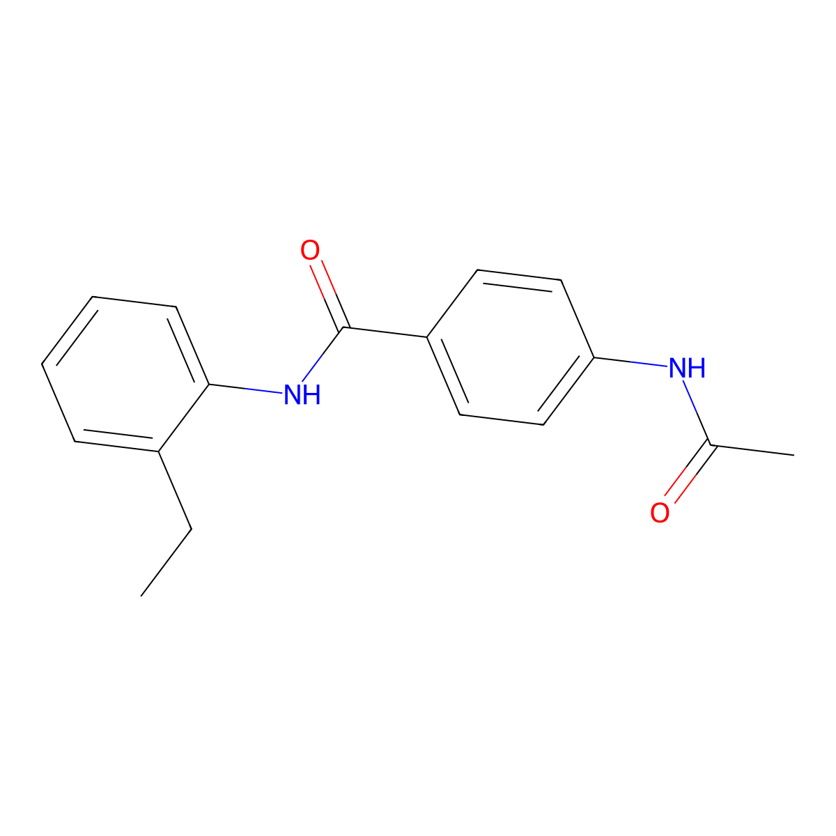 4-acetamido-N-(2-ethylphenyl)benzamide molecular structure, CAS 346719-26-4