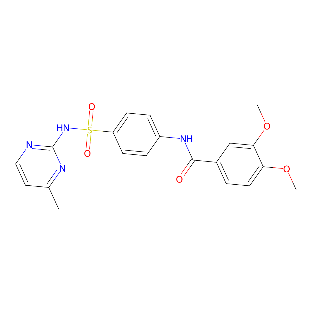 3,4-dimethoxy-N-[4-[(4-methylpyrimidin-2-yl)sulfamoyl]phenyl]benzamide molecular structure, CAS 346719-27-5