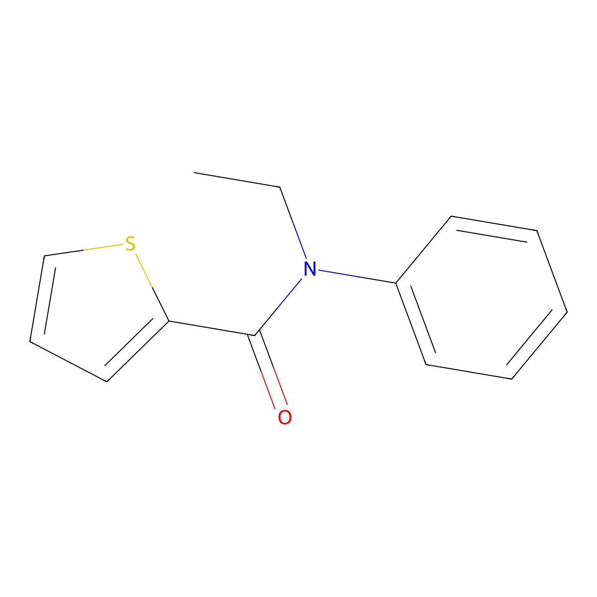 N-ethyl-N-phenylthiophene-2-carboxamide molecular structure, CAS 346719-29-7