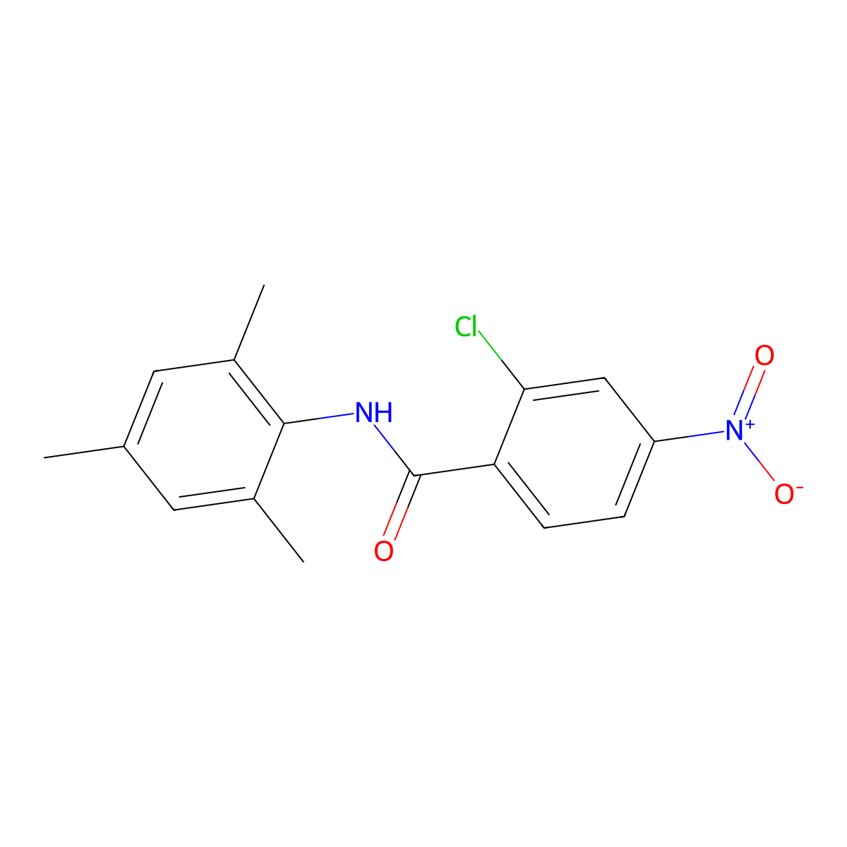 2-chloro-4-nitro-N-mesitylbenzamide molecular structure, CAS 346719-31-1