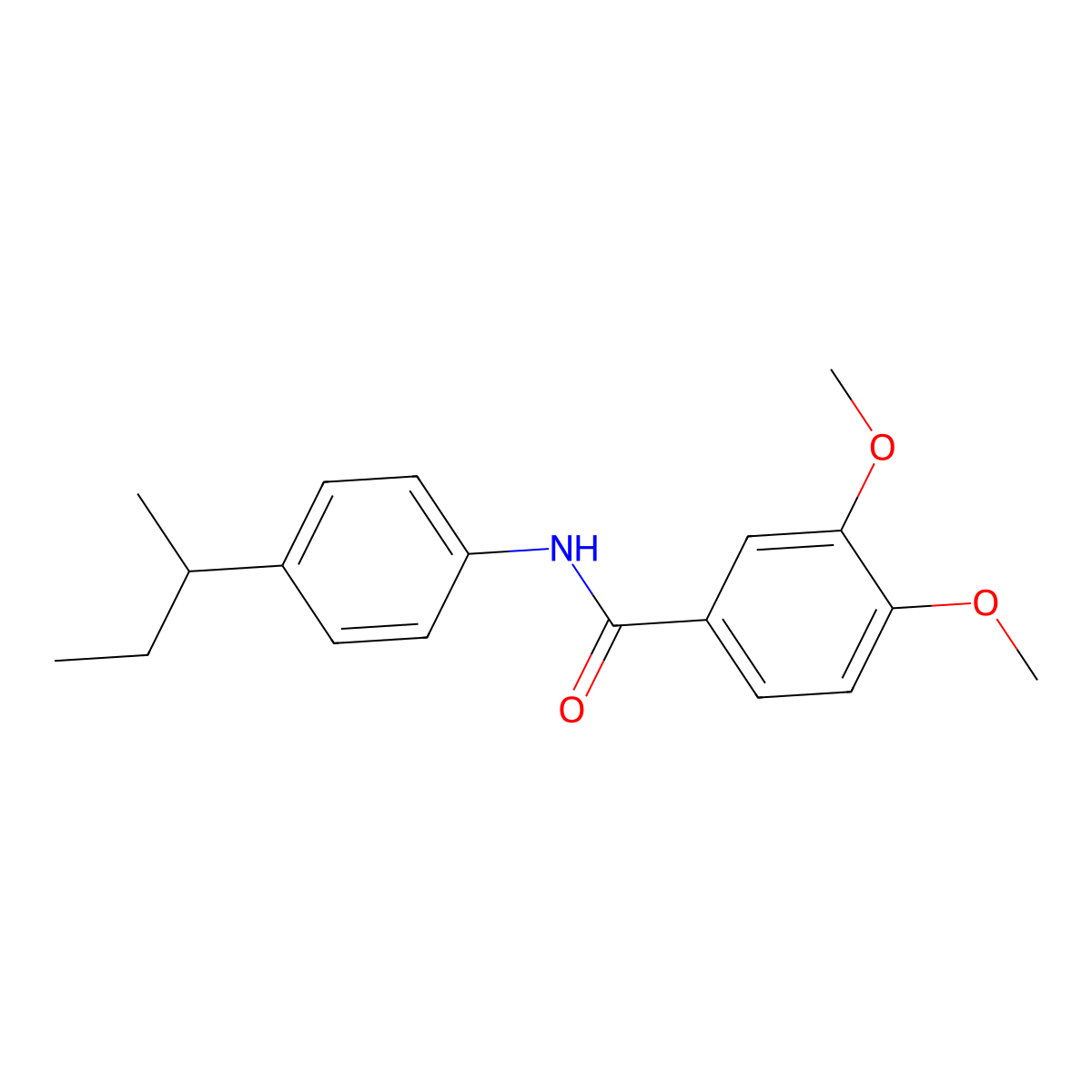 N-[4-(butan-2-yl)phenyl]-3,4-dimethoxybenzamide molecular structure, CAS 346719-37-7