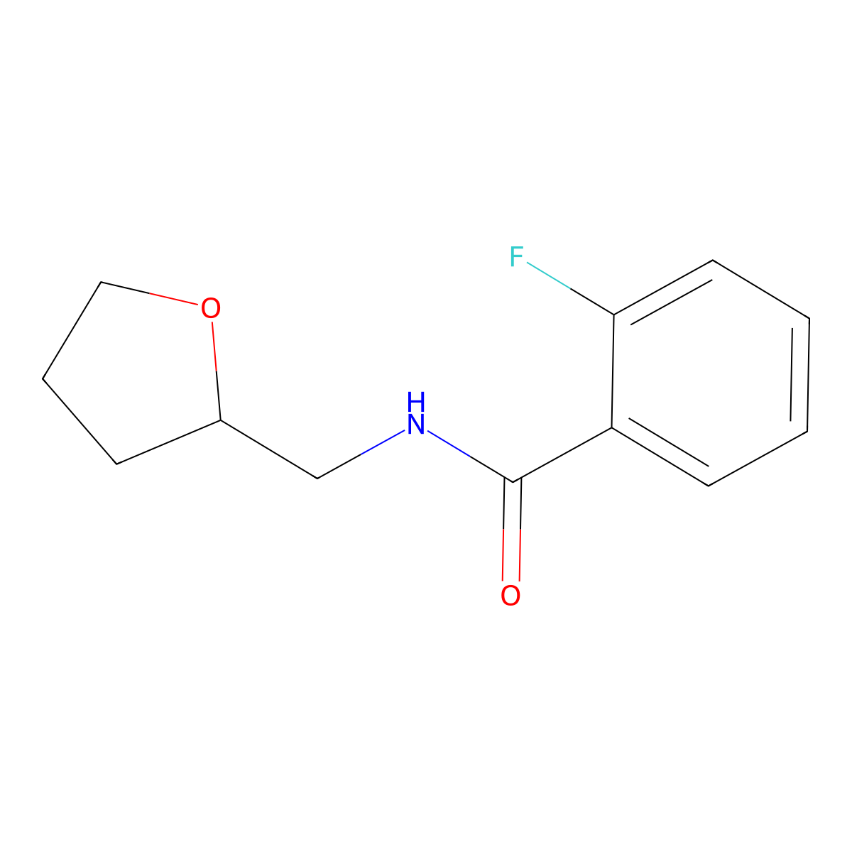 Benzamide, N-tetrahydrofurfuryl-2-fluoro- molecular structure, CAS 346719-51-5