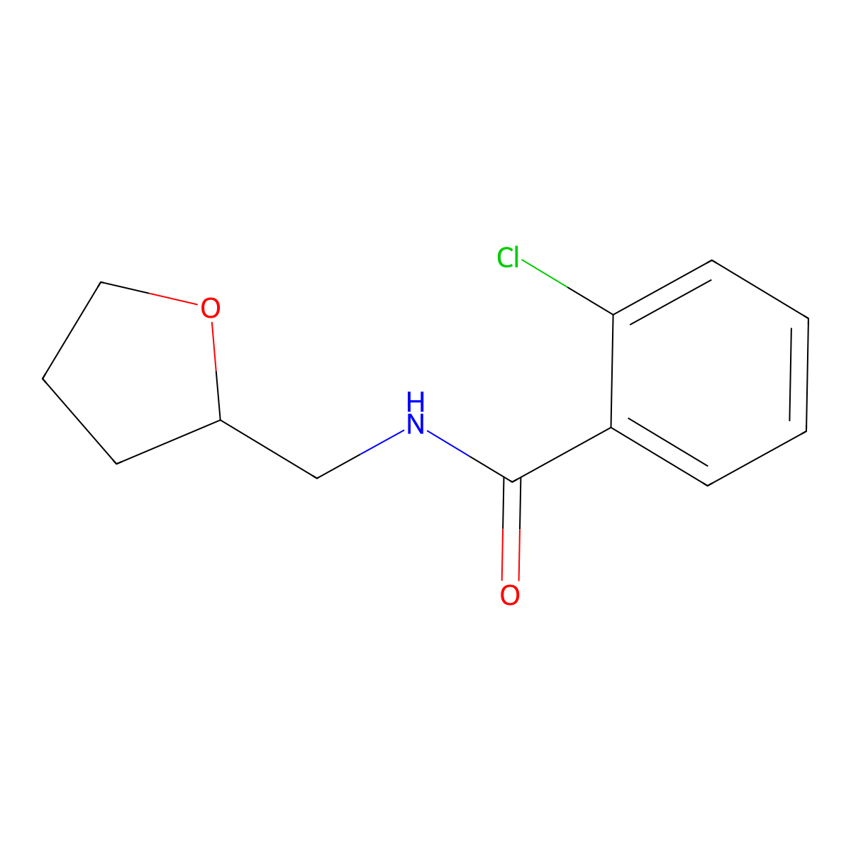 Benzamide, N-tetrahydrofurfuryl-2-chloro- molecular structure, CAS 346719-53-7